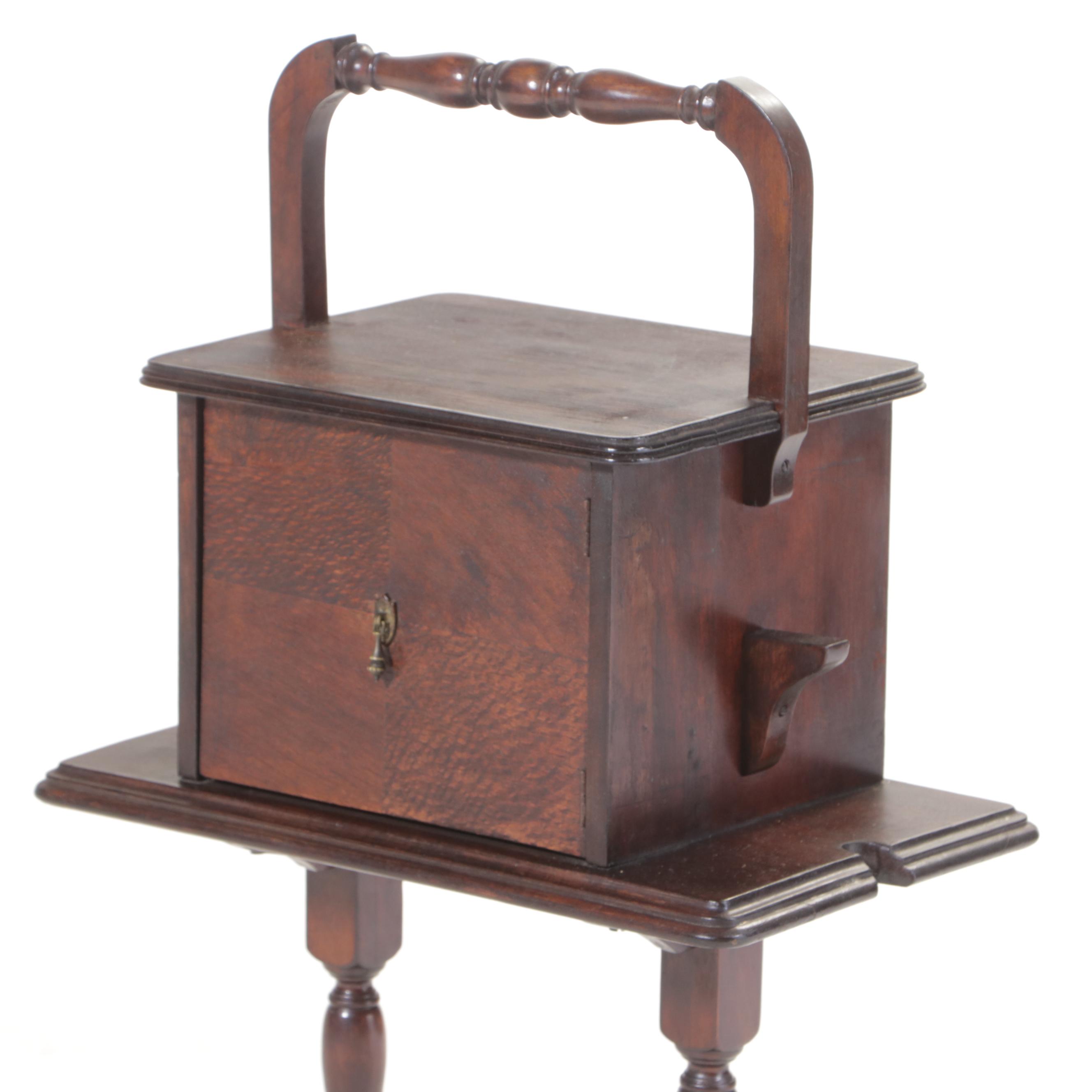 Colonial Revival Walnut-Stained Smoking Stand, circa 1930