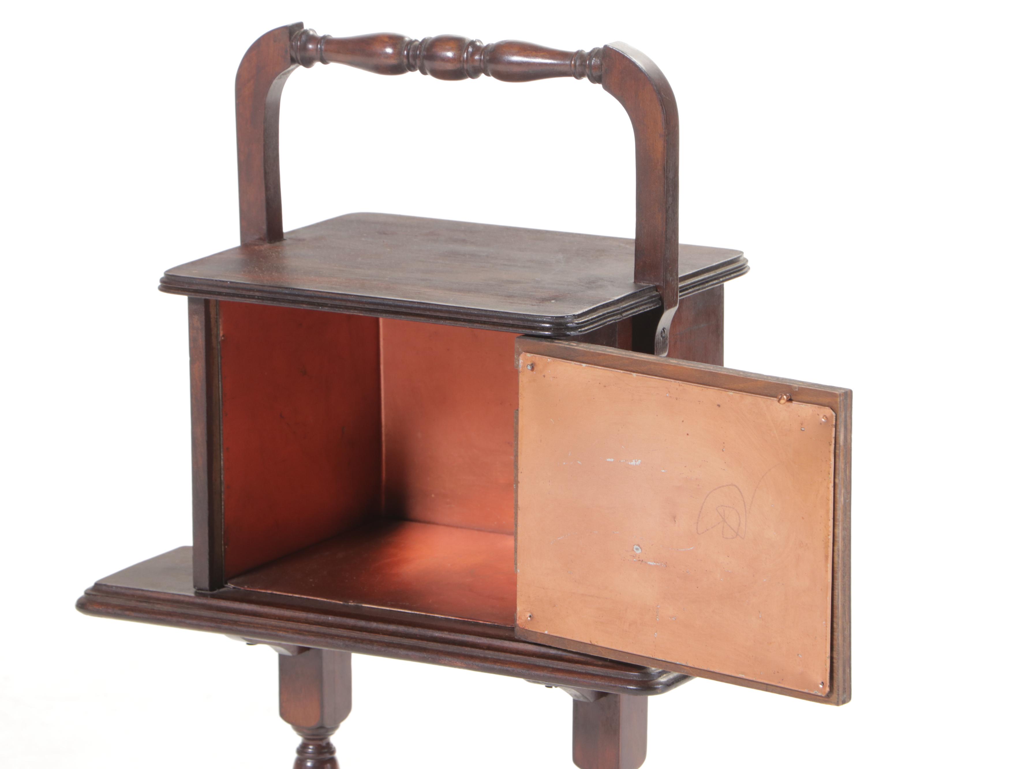 Colonial Revival Walnut-Stained Smoking Stand, circa 1930
