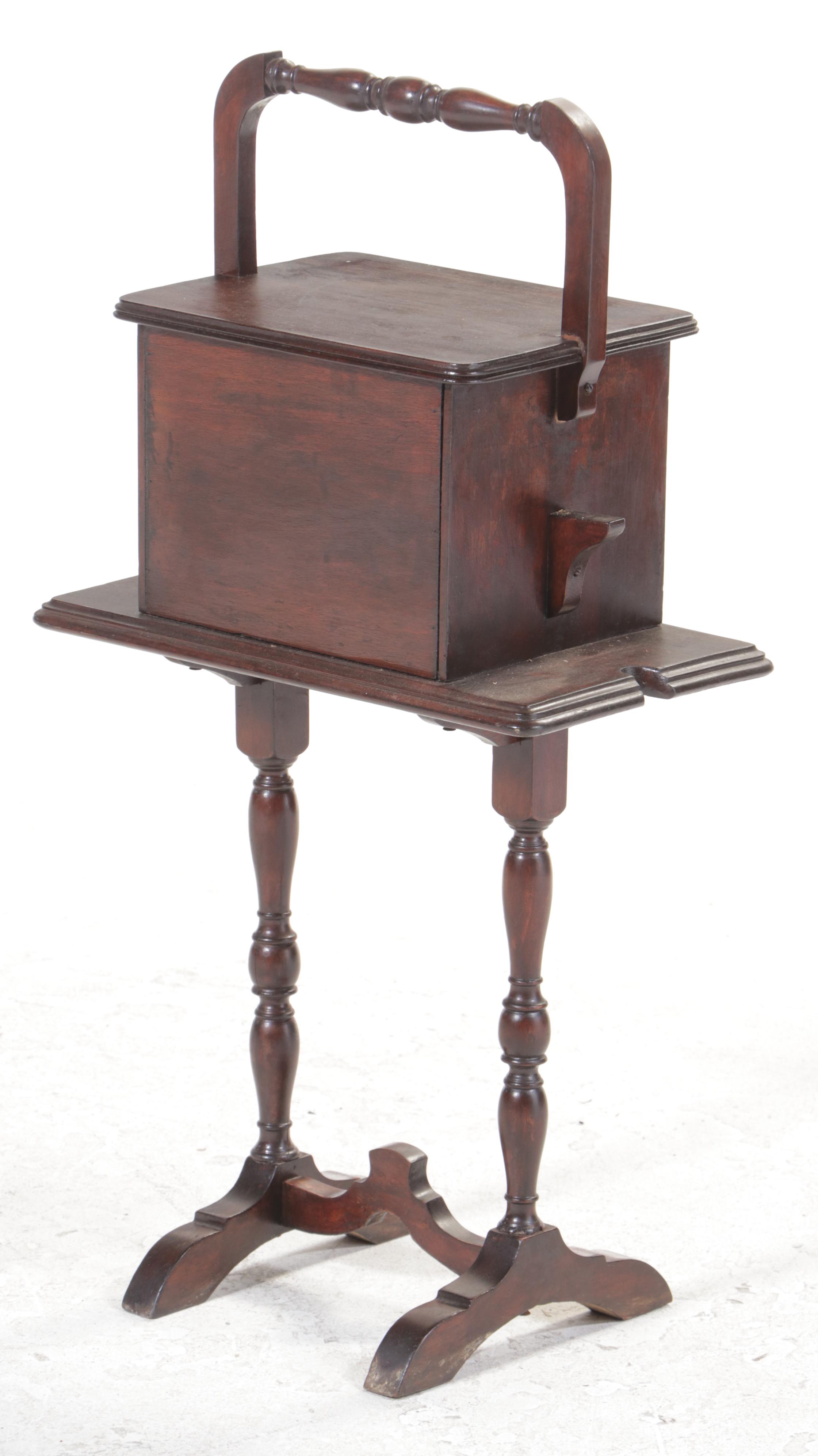 Colonial Revival Walnut-Stained Smoking Stand, circa 1930