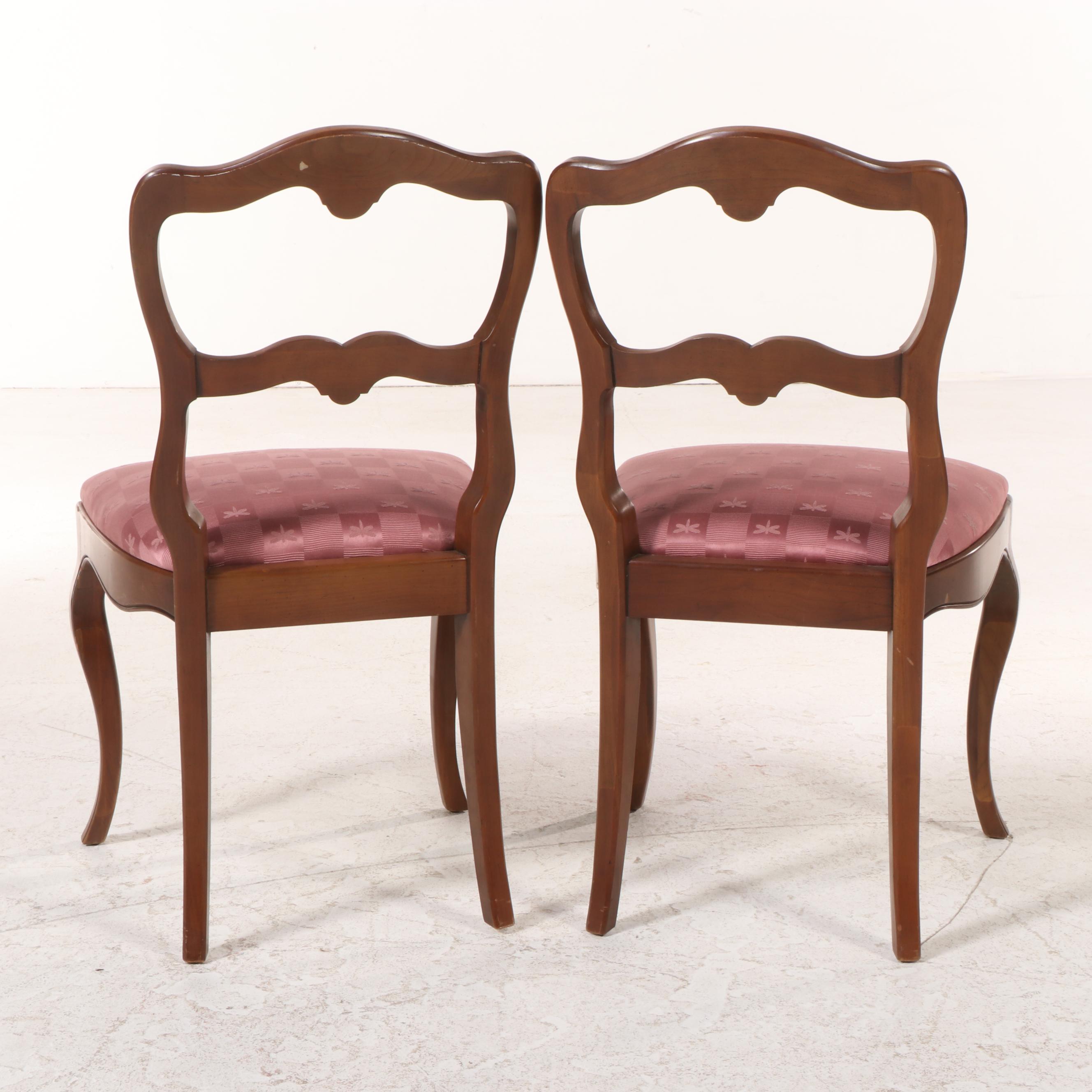 Pair of French Provincial Style Cherrywood Side Chairs, 20th Century
