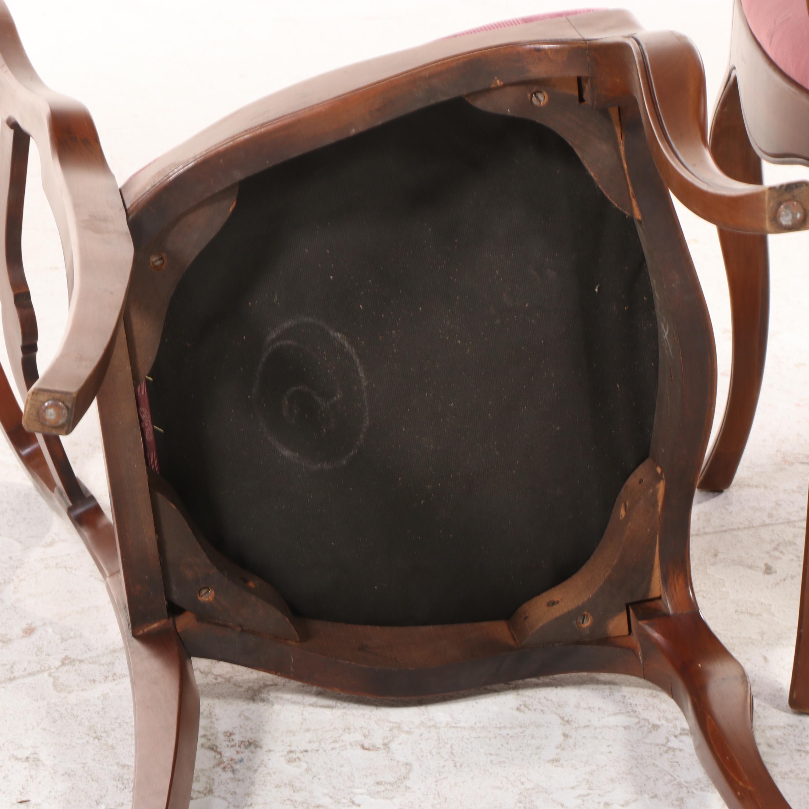 Pair of French Provincial Style Cherrywood Side Chairs, 20th Century