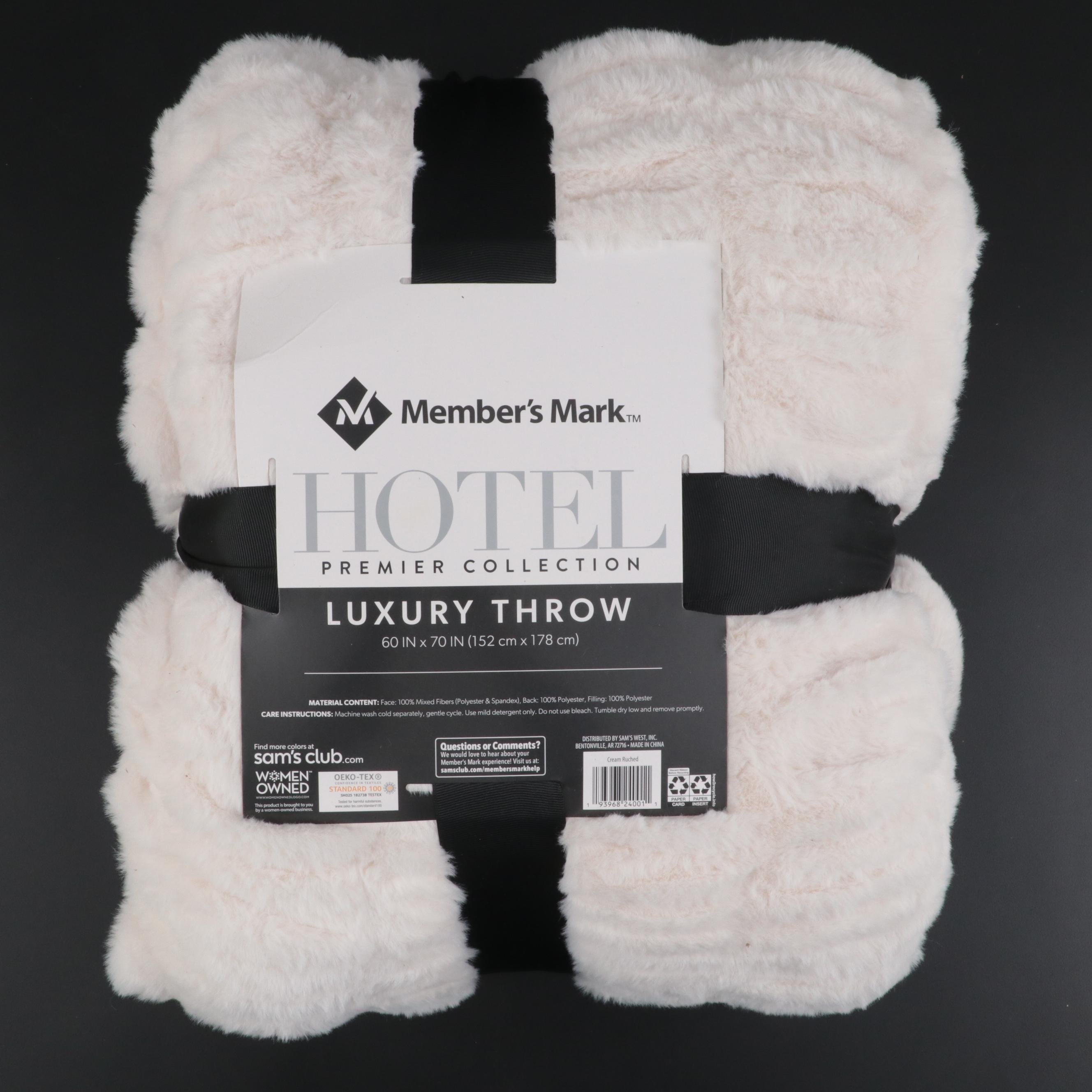 Member's Mark Hotel Premier Collection Luxury Throw in Ruched Cream
