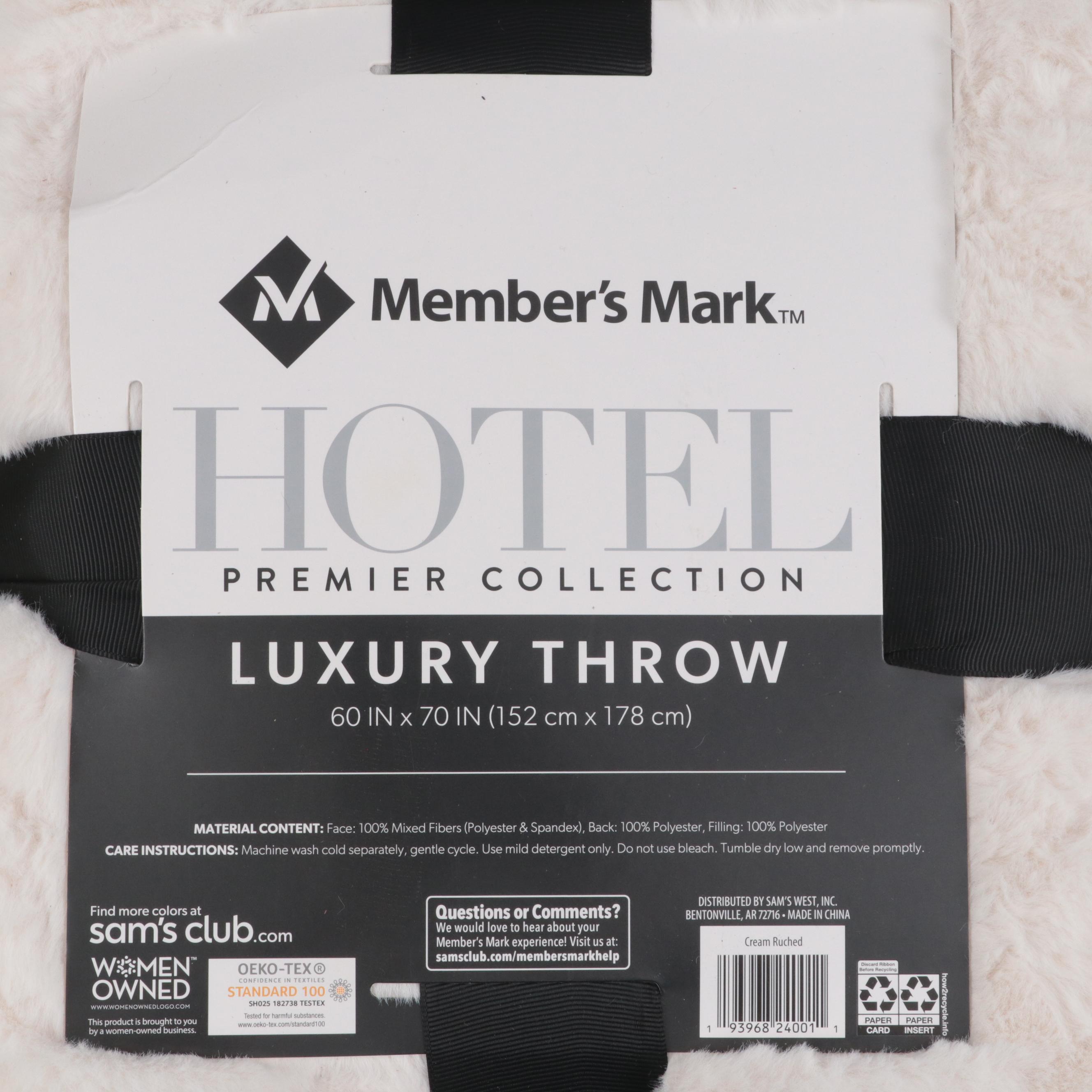 Member's Mark Hotel Premier Collection Luxury Throw in Ruched Cream