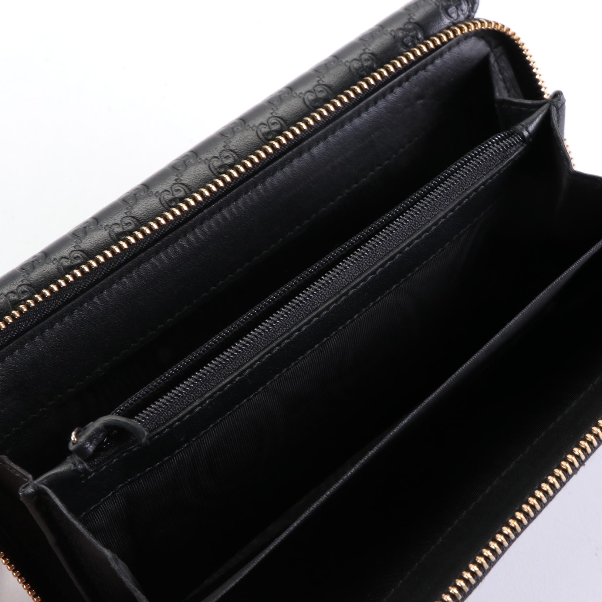 Gucci Continental Wallet in Black Microguccissima Leather