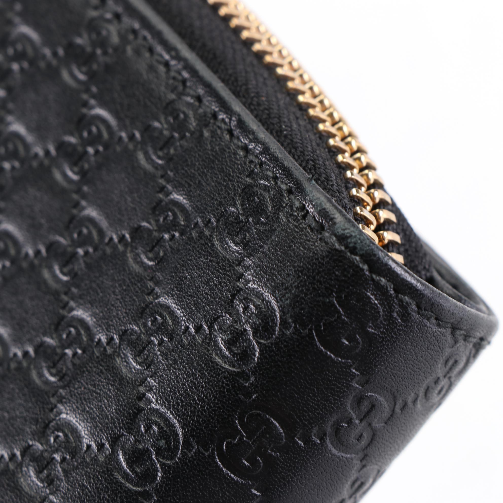 Gucci Continental Wallet in Black Microguccissima Leather