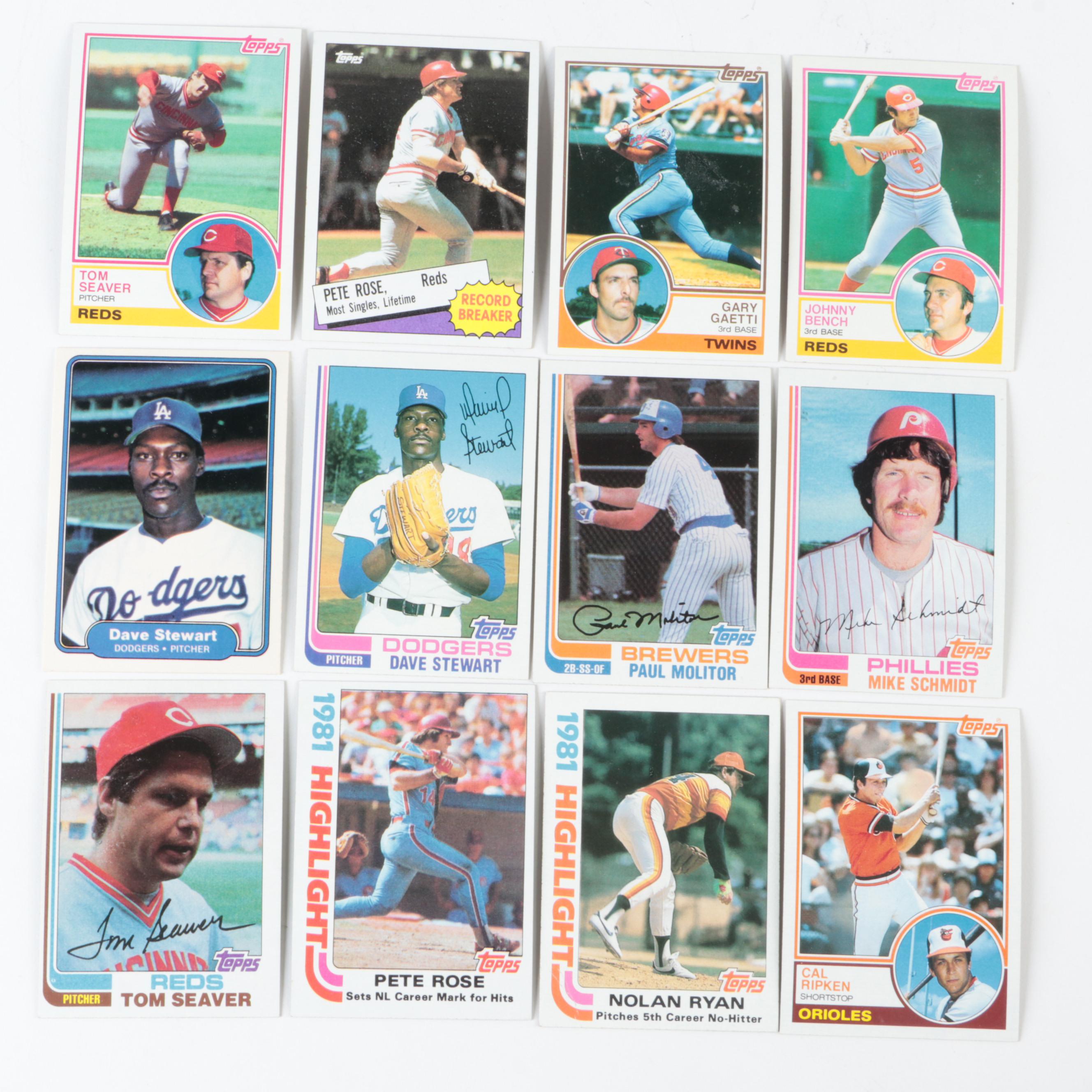 Topps, Leaf, Other Baseball Cards with Ryan, Rose, Johnson, More, 1970s–1990s