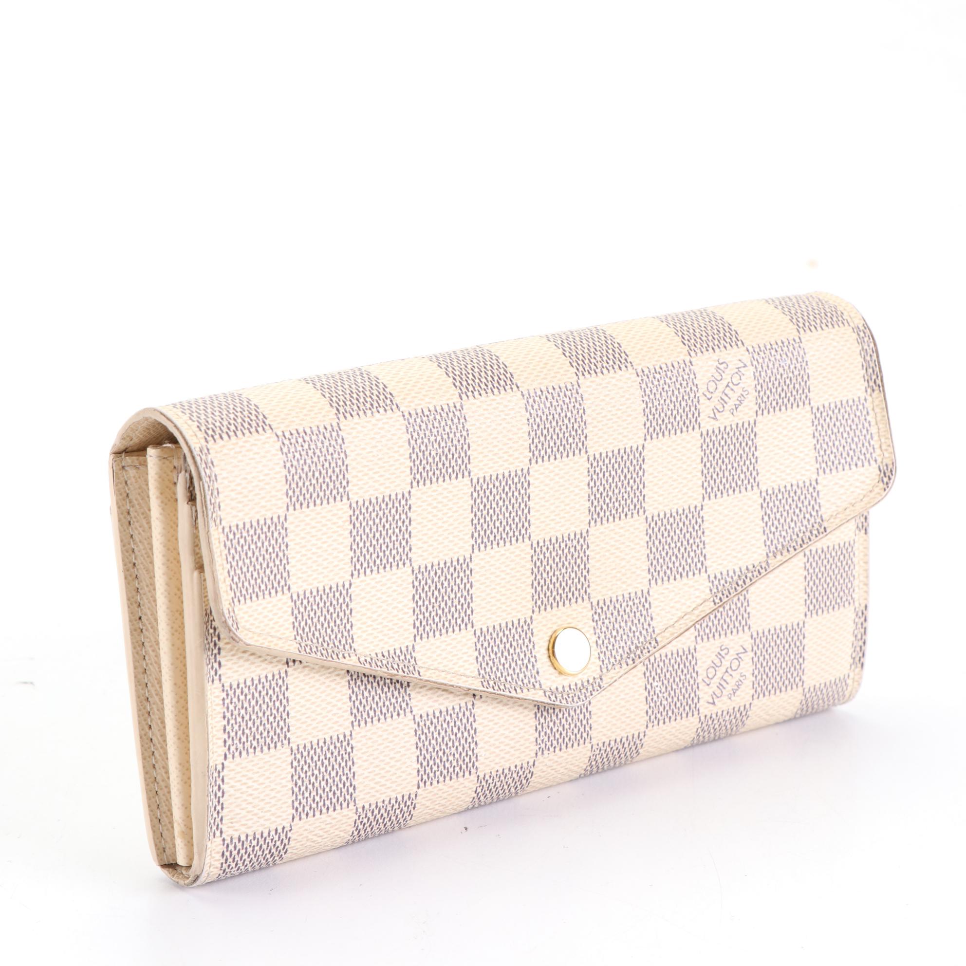 Louis Vuitton Sarah Wallet in Damier Azur Canvas and Leather