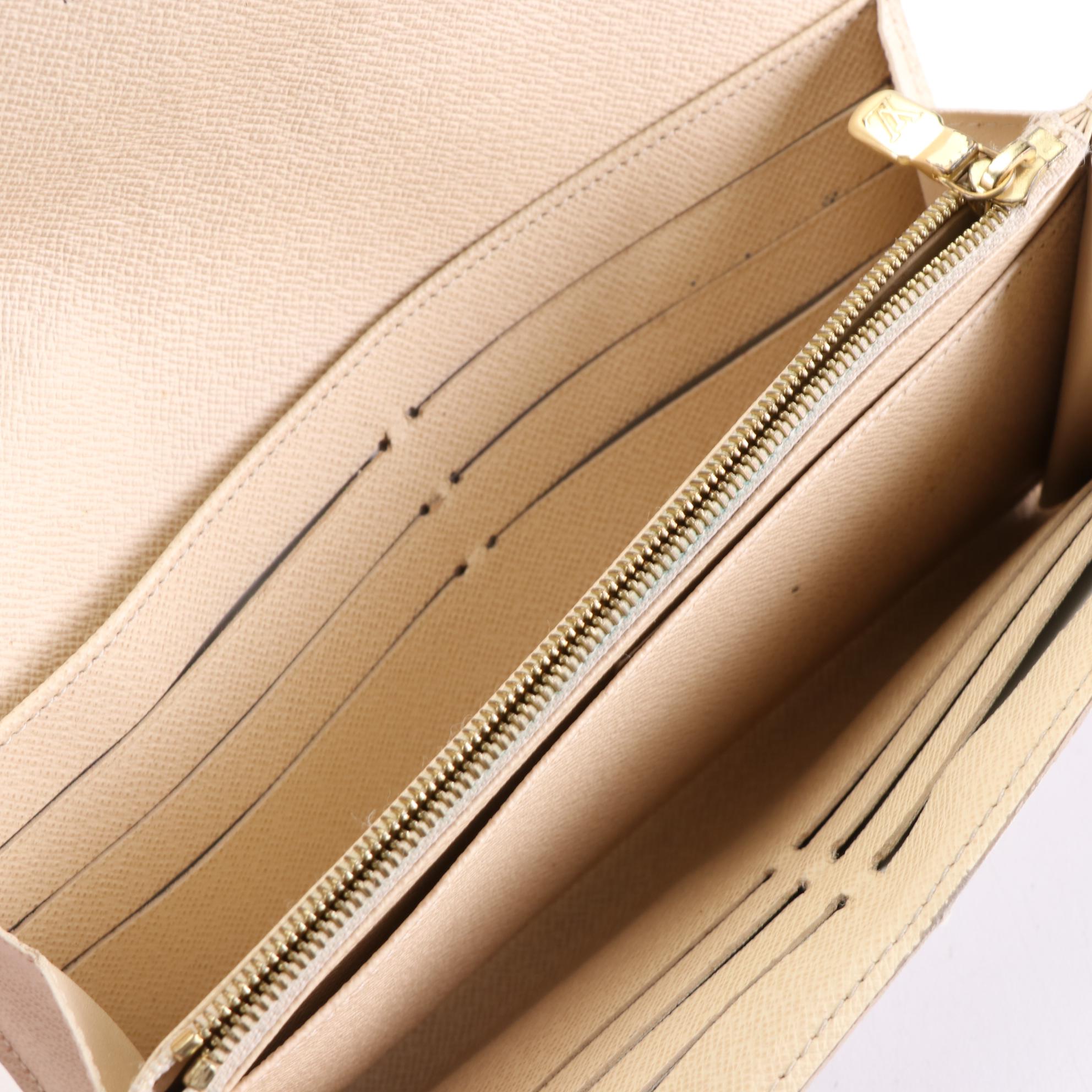 Louis Vuitton Sarah Wallet in Damier Azur Canvas and Leather