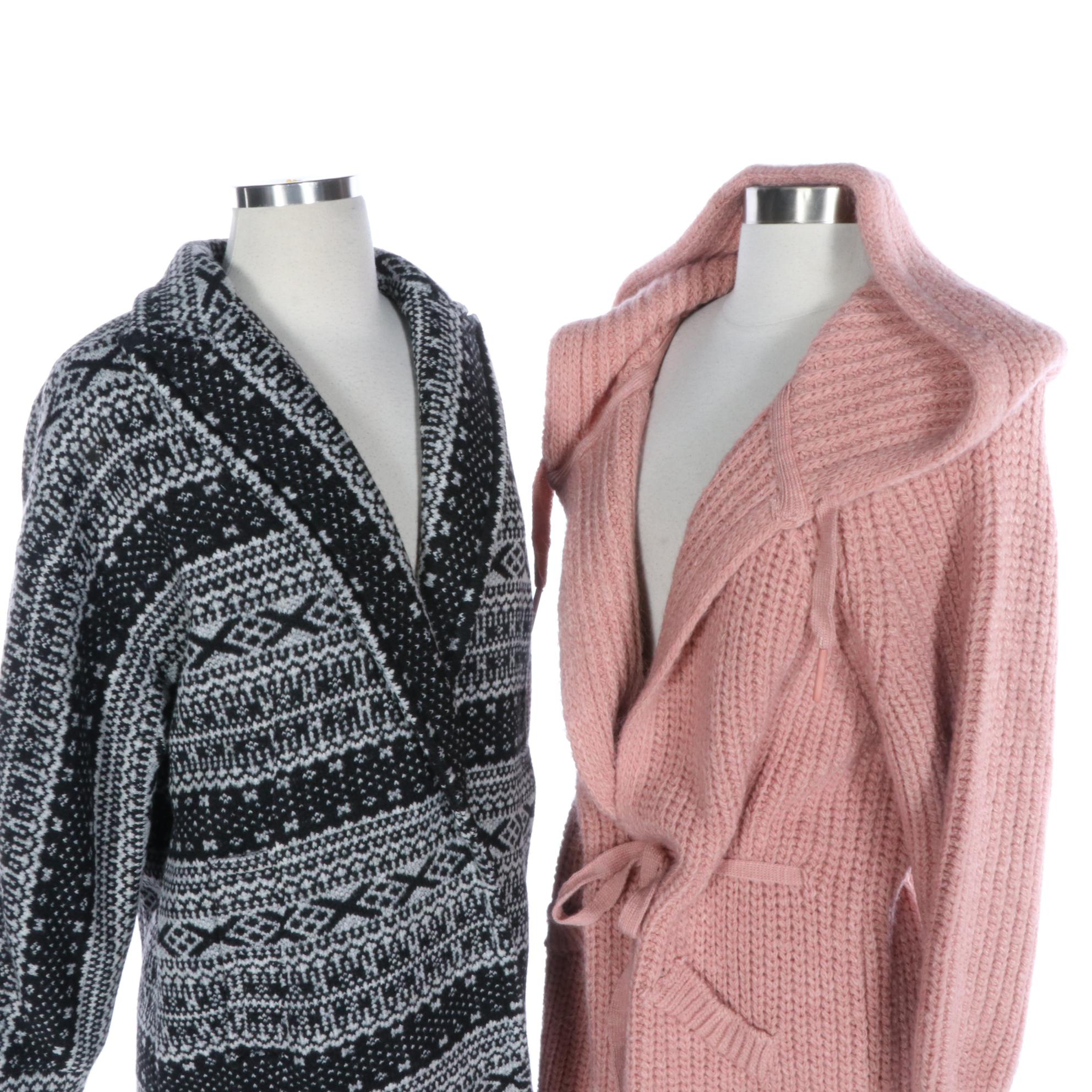 Alice + Olivia Fair Isle Cardigan Jacket and Nocturne Hooded Sweater Coat