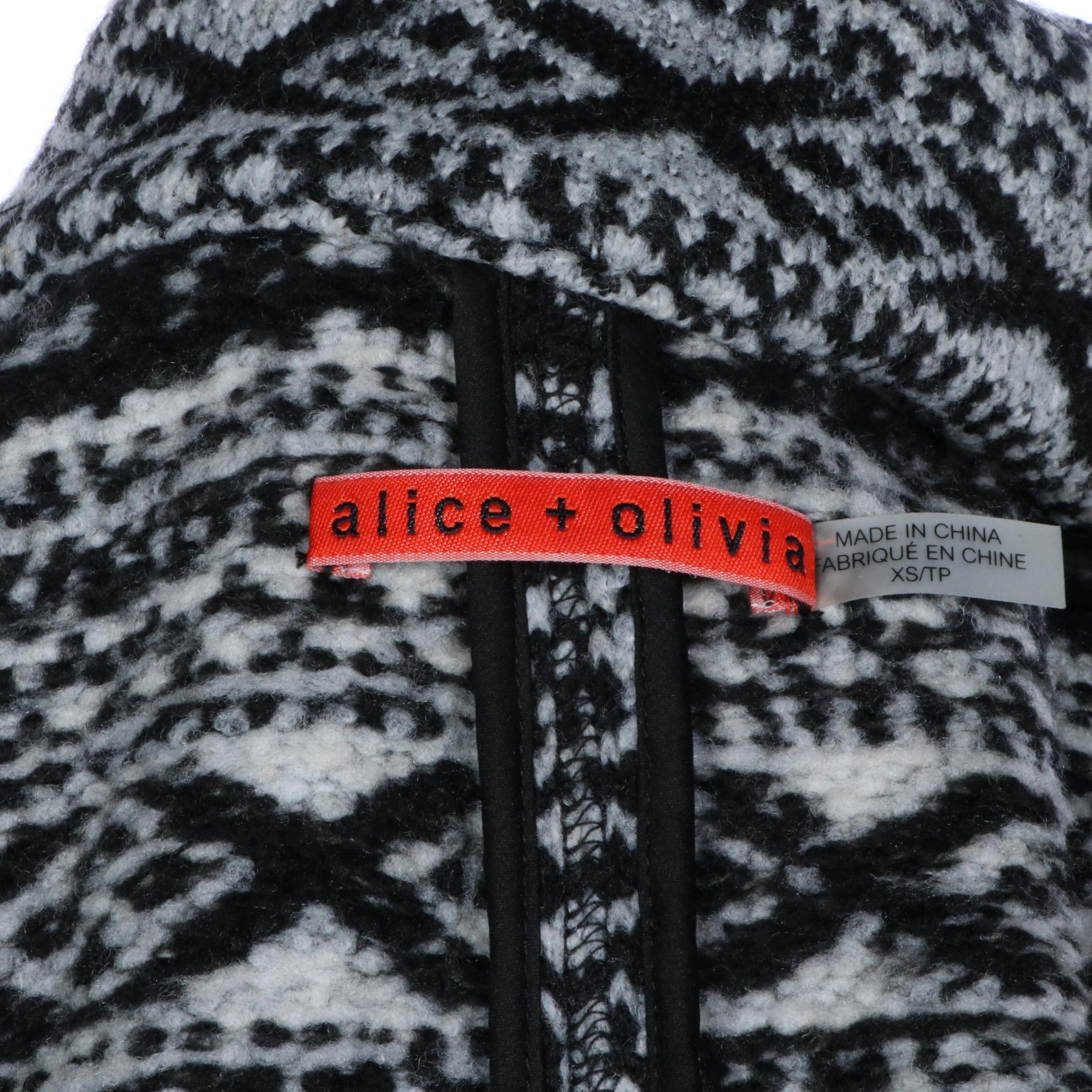 Alice + Olivia Fair Isle Cardigan Jacket and Nocturne Hooded Sweater Coat