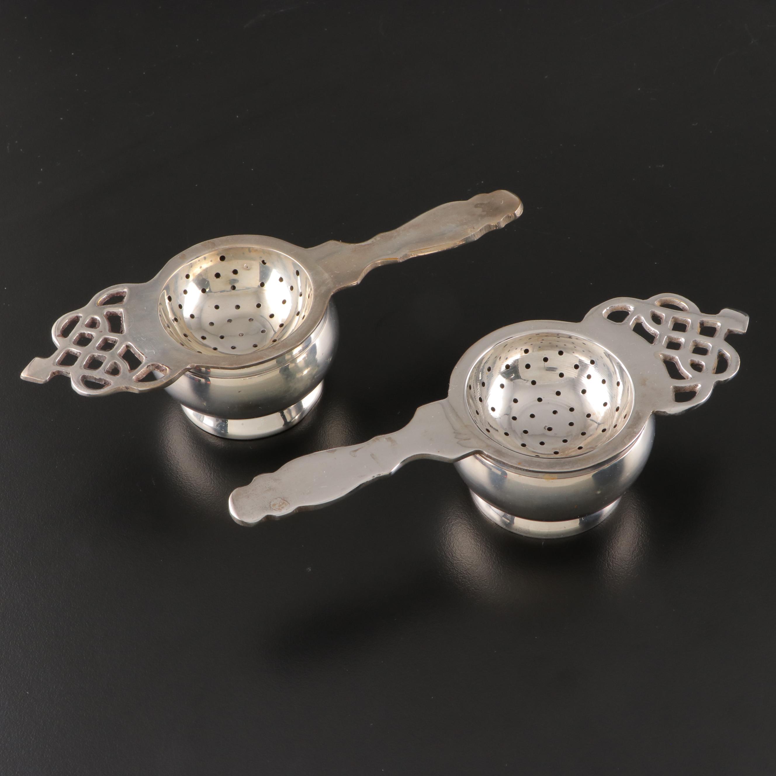 Regal Silver Tea Strainers with Assorted Silver Plate Collection