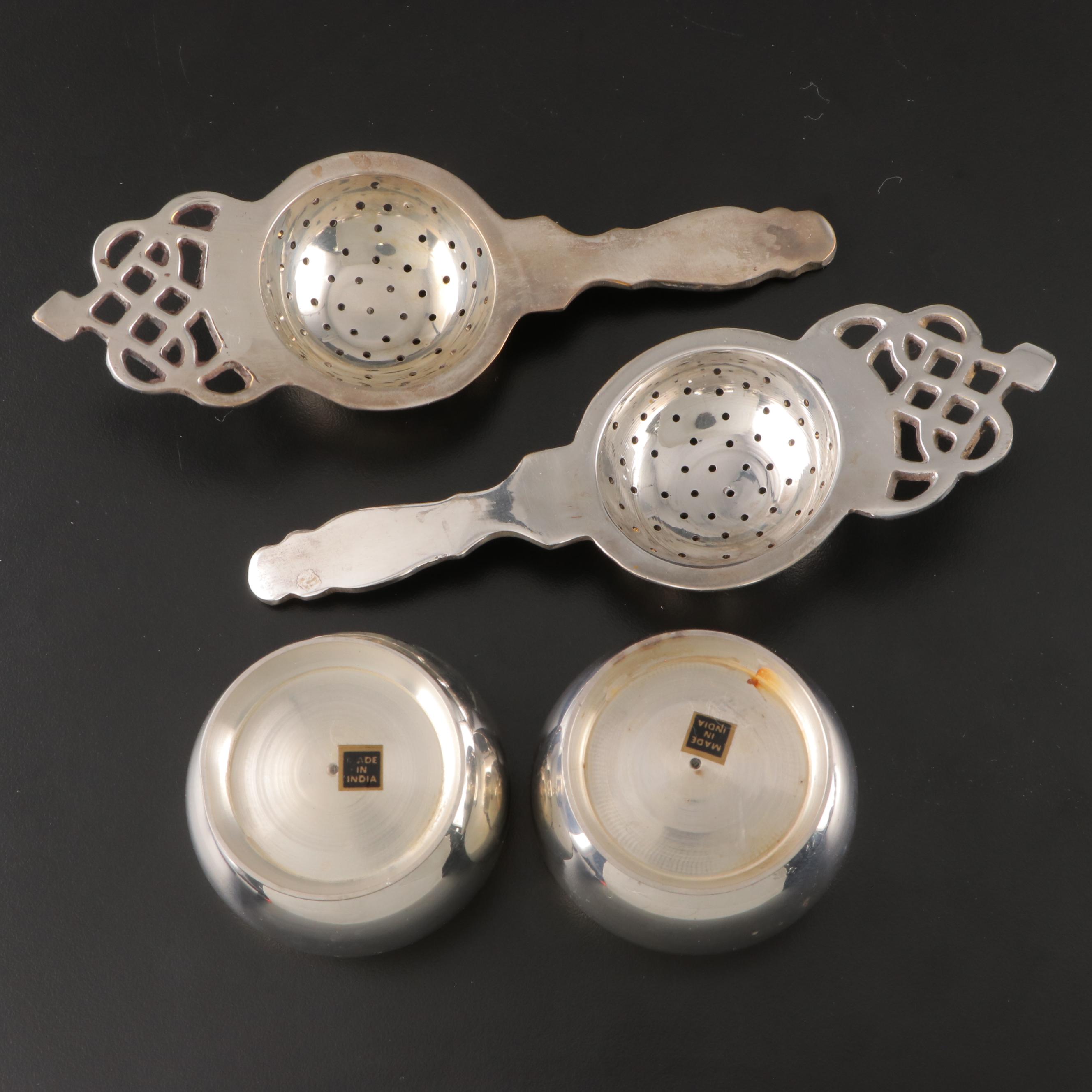 Regal Silver Tea Strainers with Assorted Silver Plate Collection