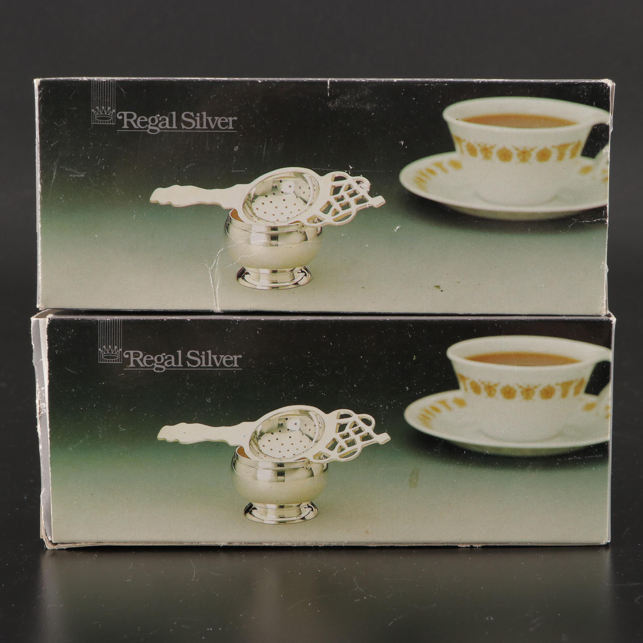 Regal Silver Tea Strainers with Assorted Silver Plate Collection