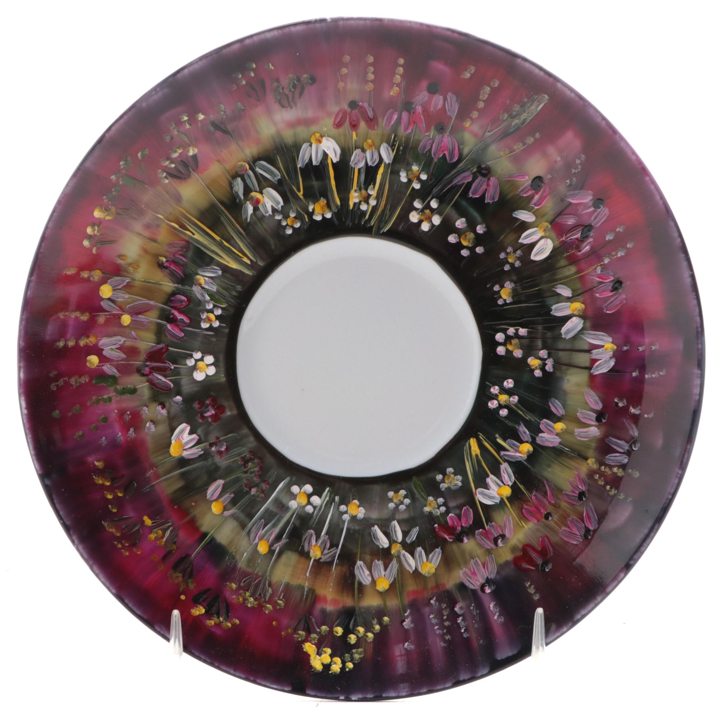 Ćmielów Polish Porcelain Hand-Painted Saucer