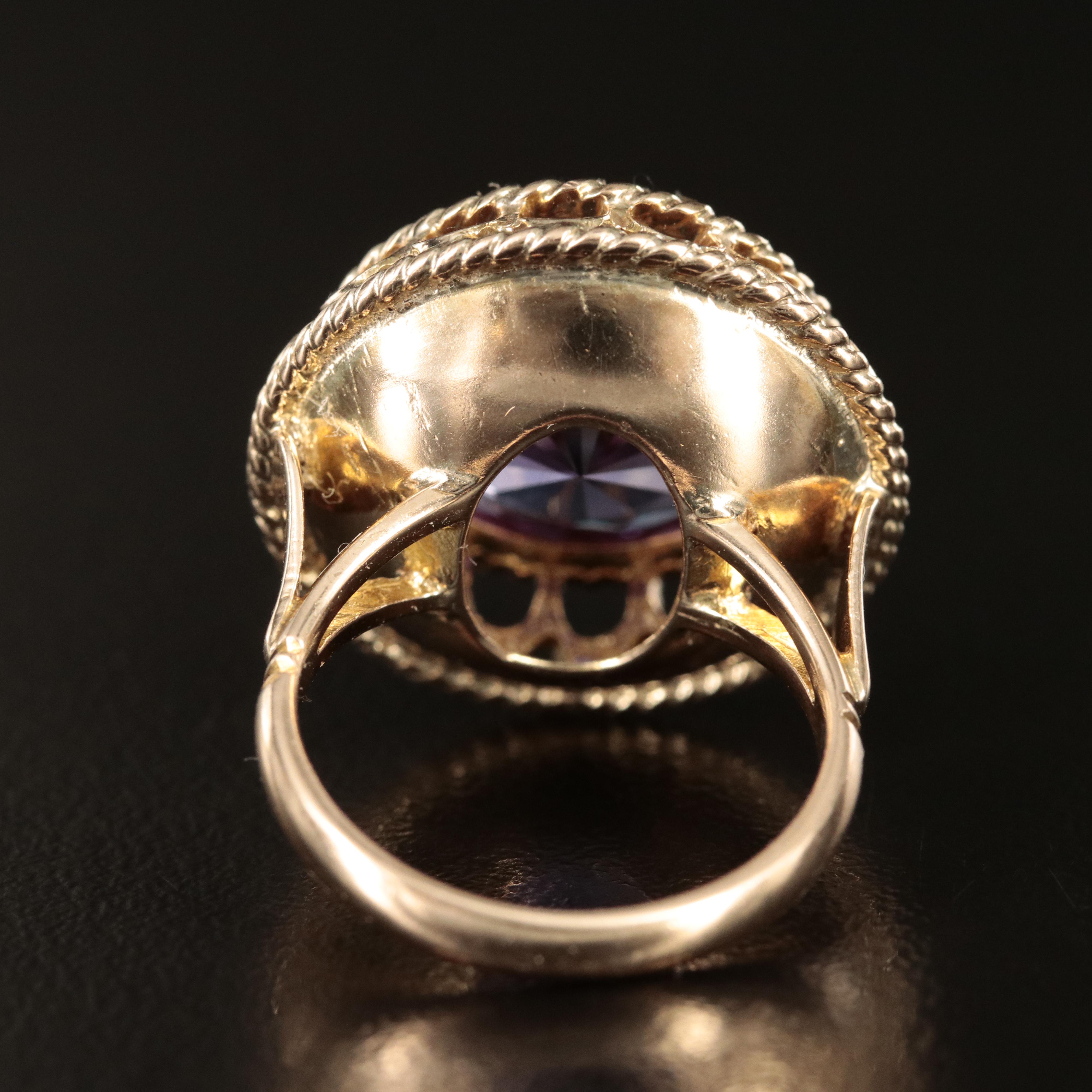 Vintage 14K Color Changing Sapphire Ring