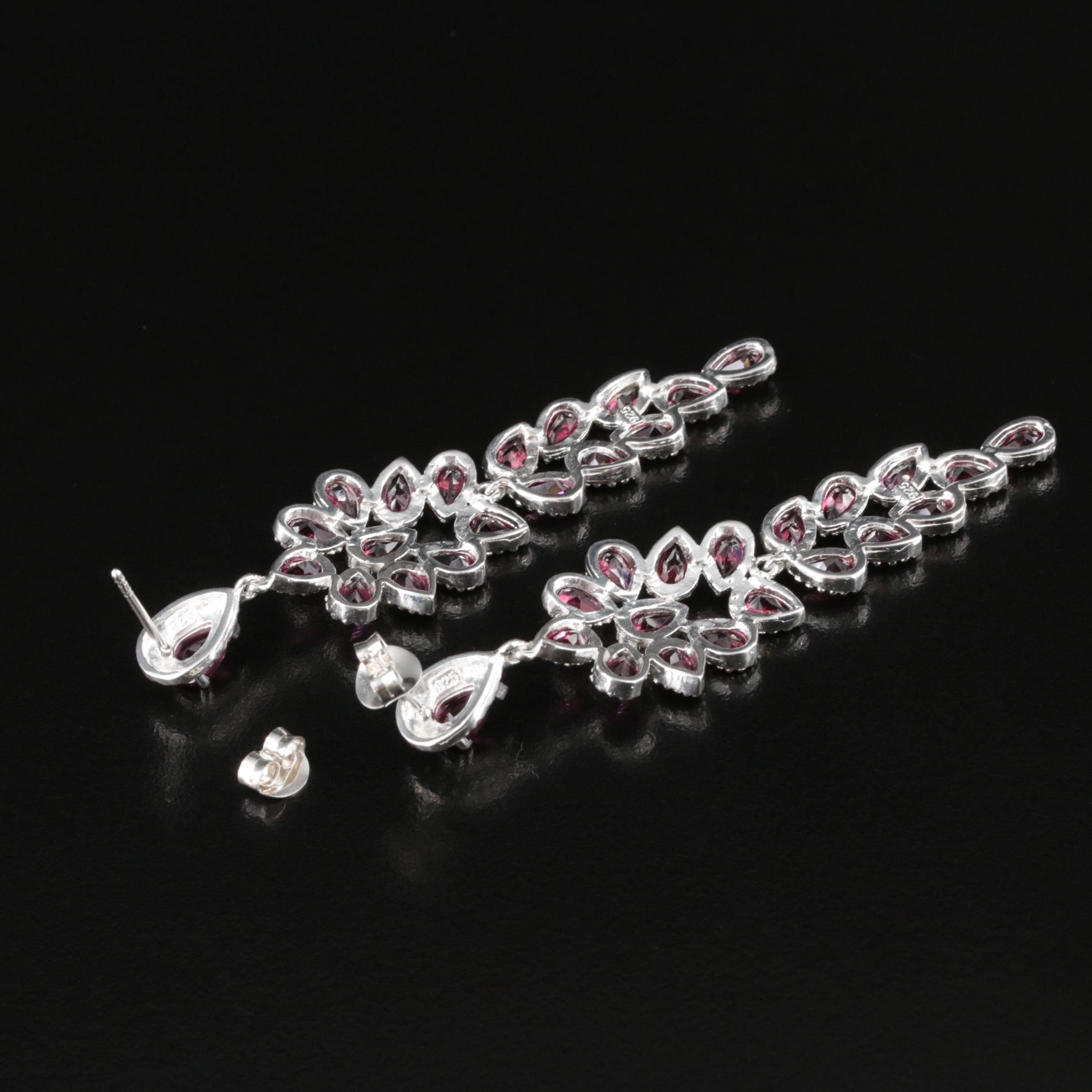 Sterling Garnet Earrings