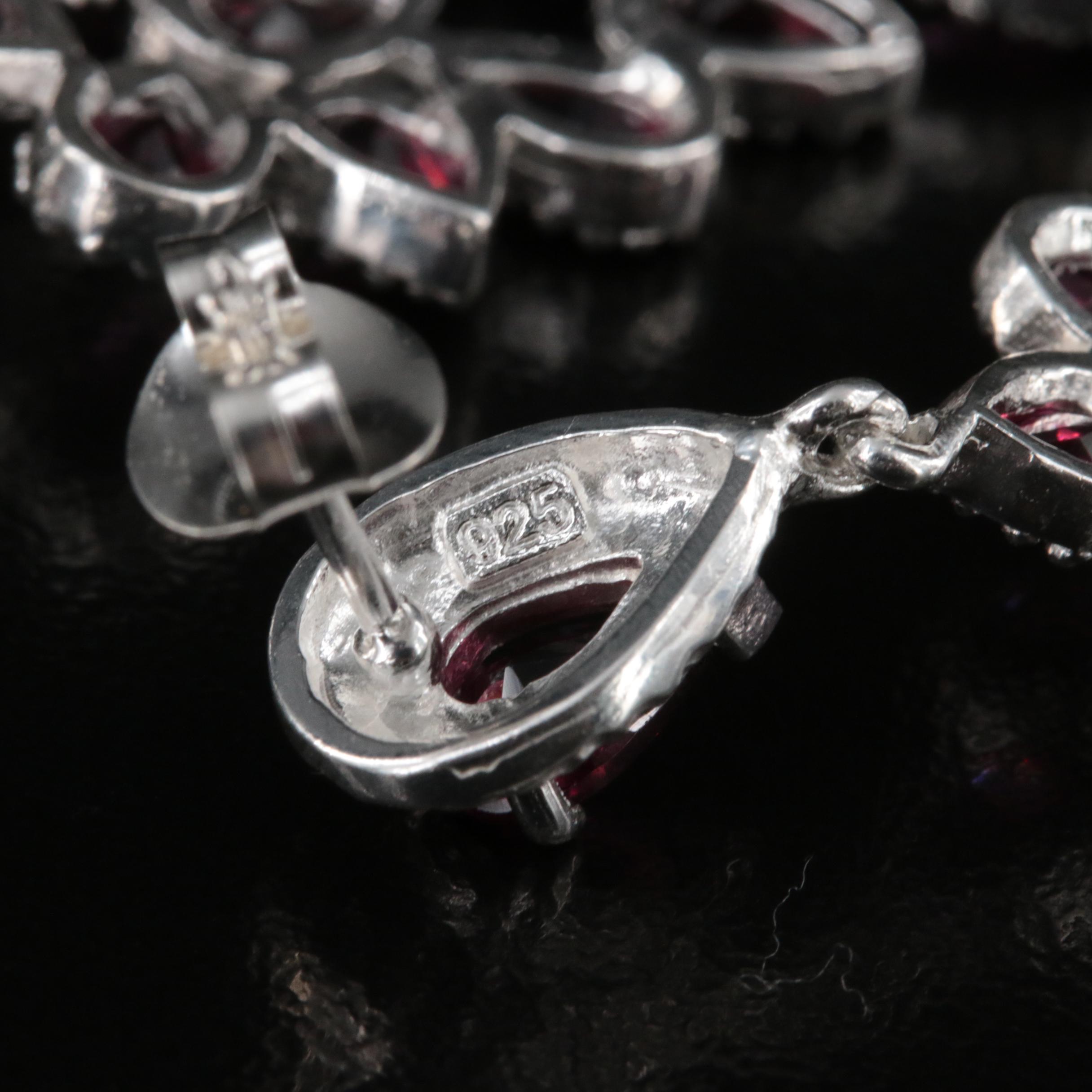 Sterling Garnet Earrings