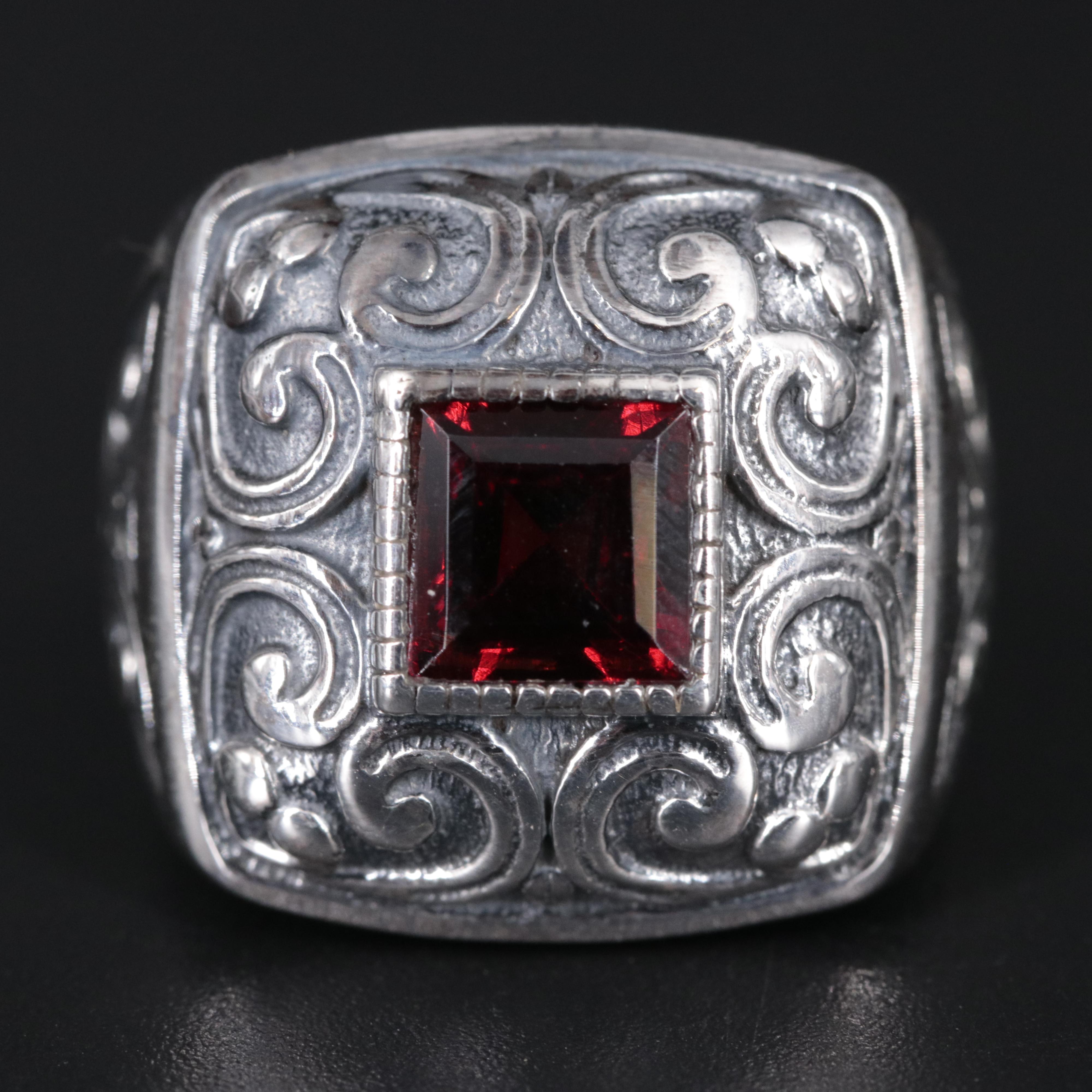 Sterling Silver Garnet Ring