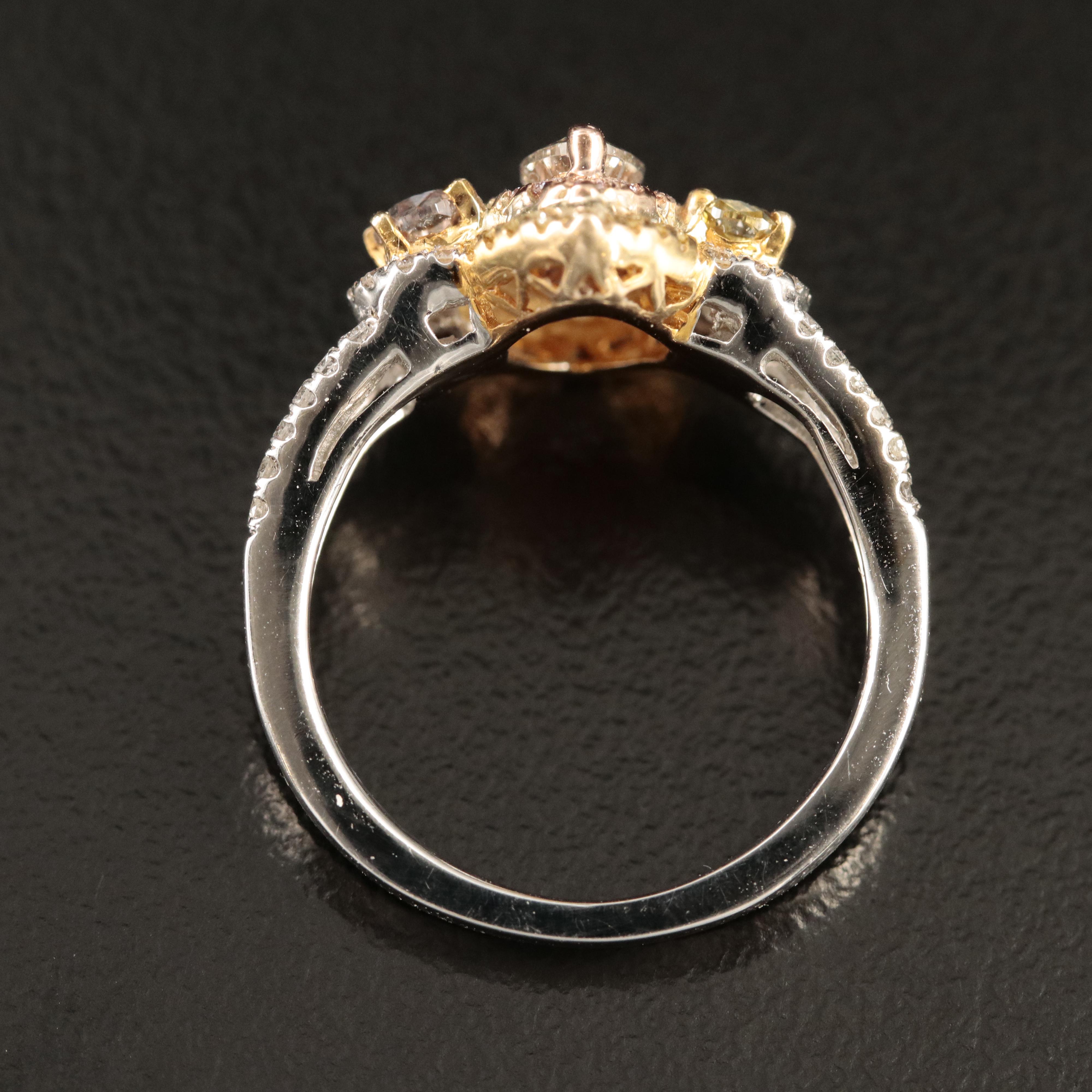 14K Tri-Tone 1.00 CTW Diamond Ring Including Rose Gold