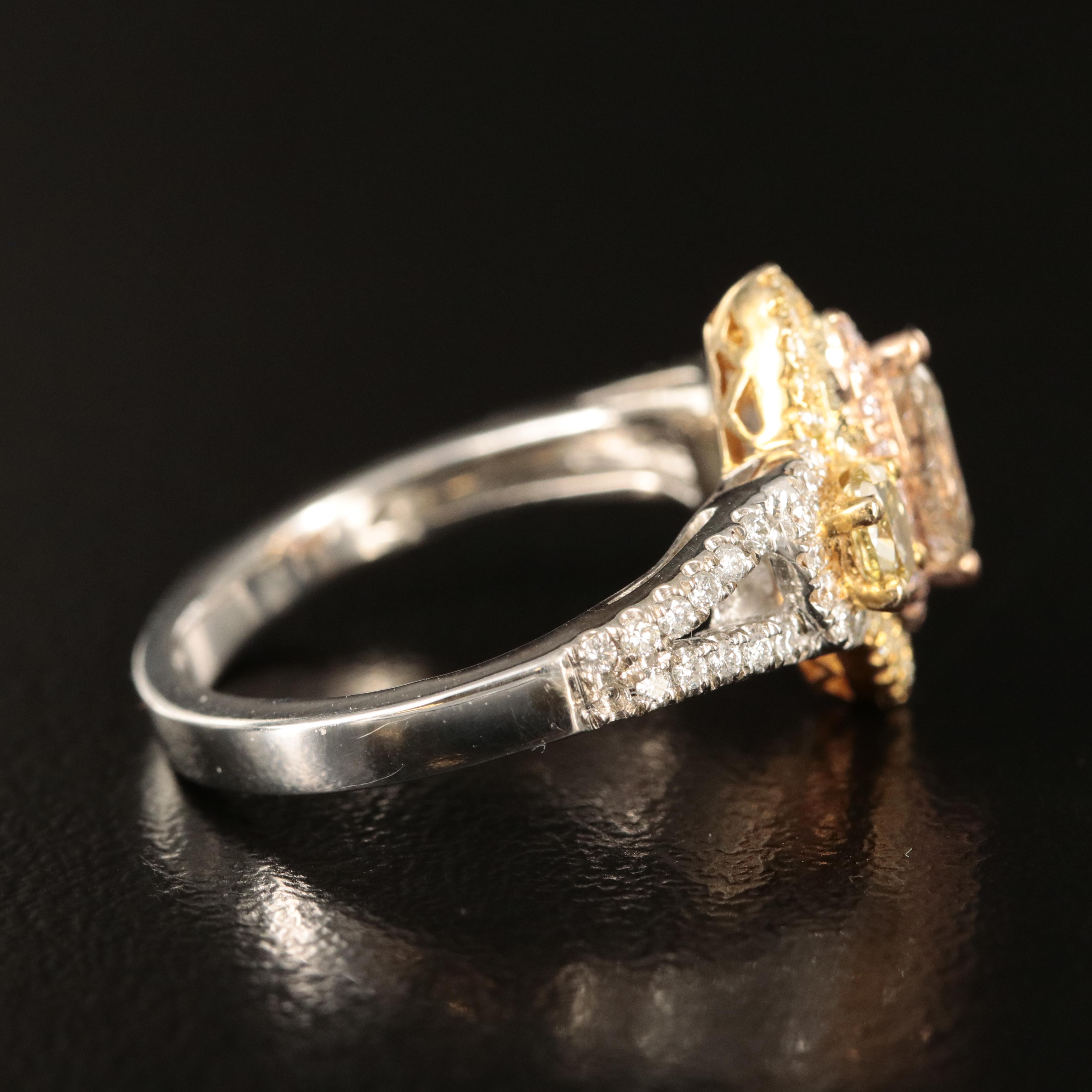 14K Tri-Tone 1.00 CTW Diamond Ring Including Rose Gold