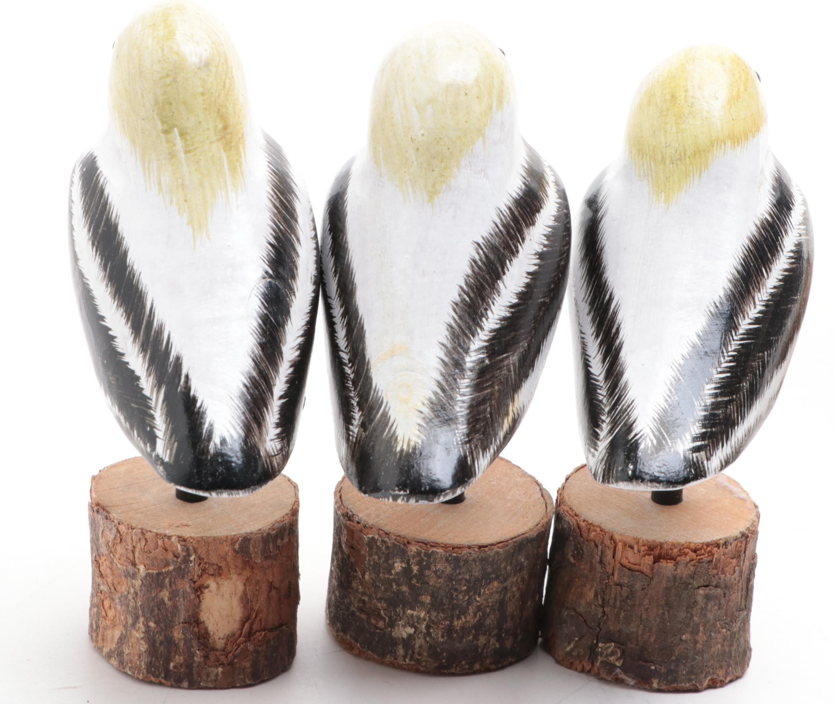 Handcarved and Paint-Decorated Shore Bird Figurines