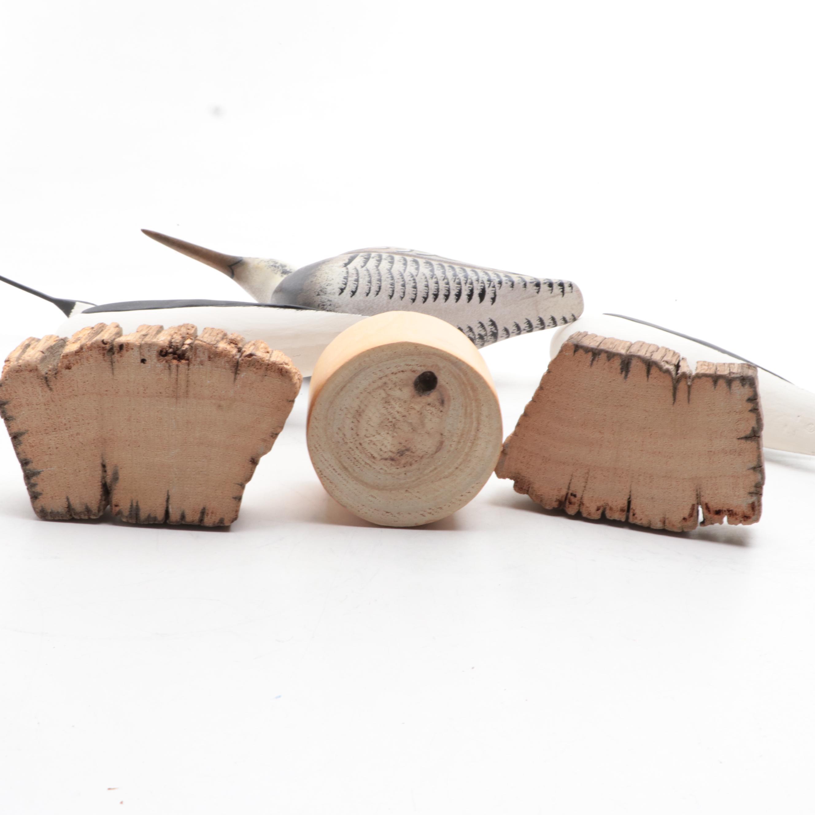 Handcarved and Paint-Decorated Shore Bird Figurines