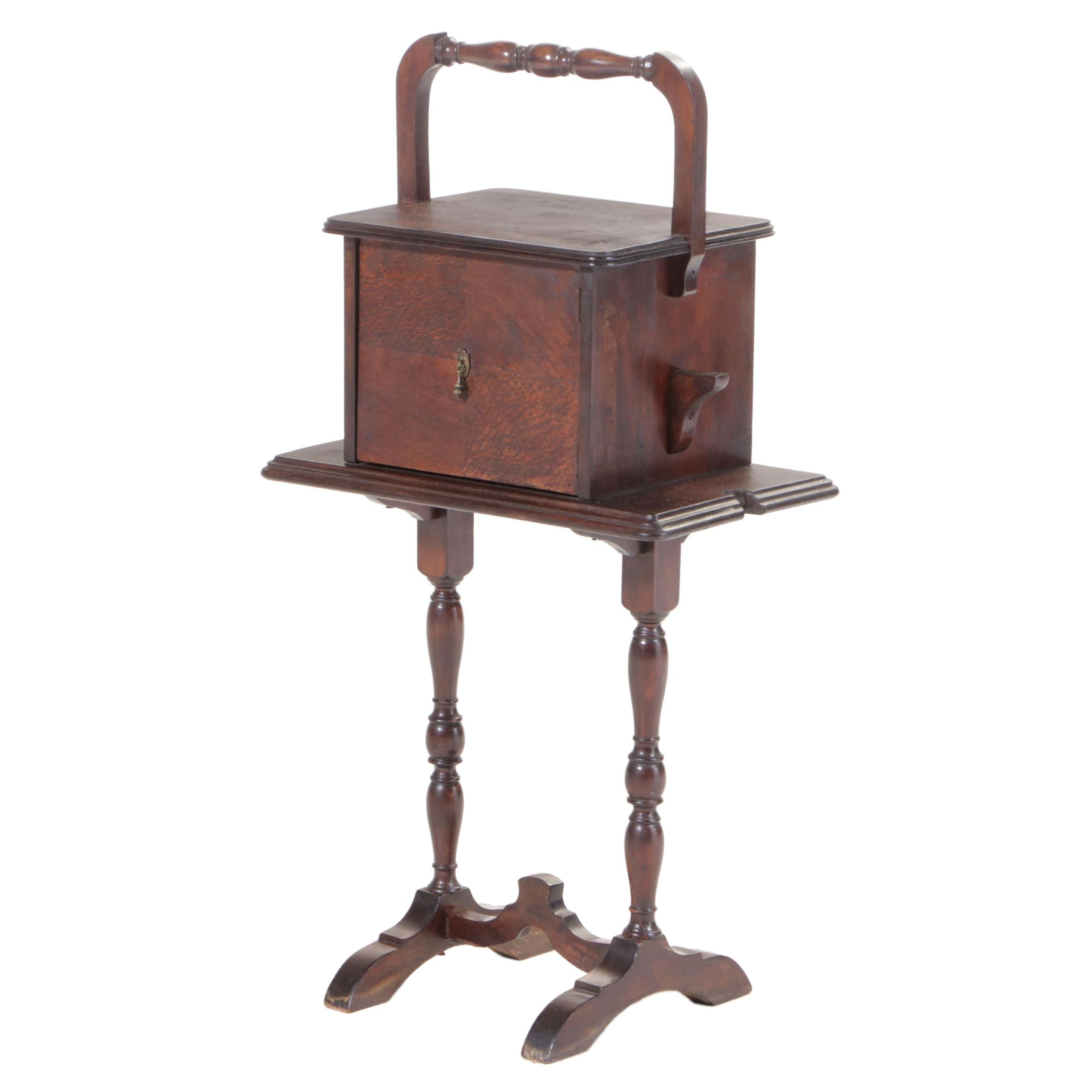 Colonial Revival Walnut-Stained Smoking Stand, circa 1930