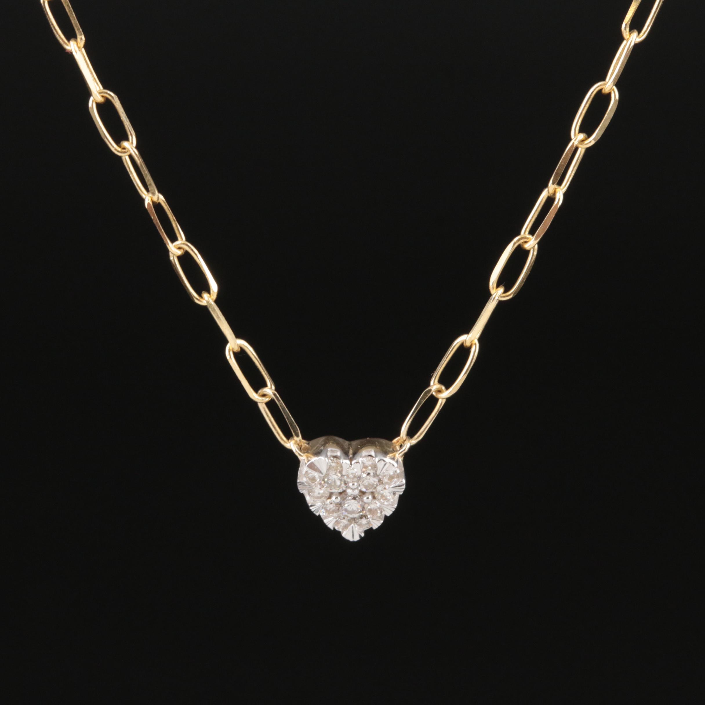 14K 0.15 CTW Diamond Heart Necklace