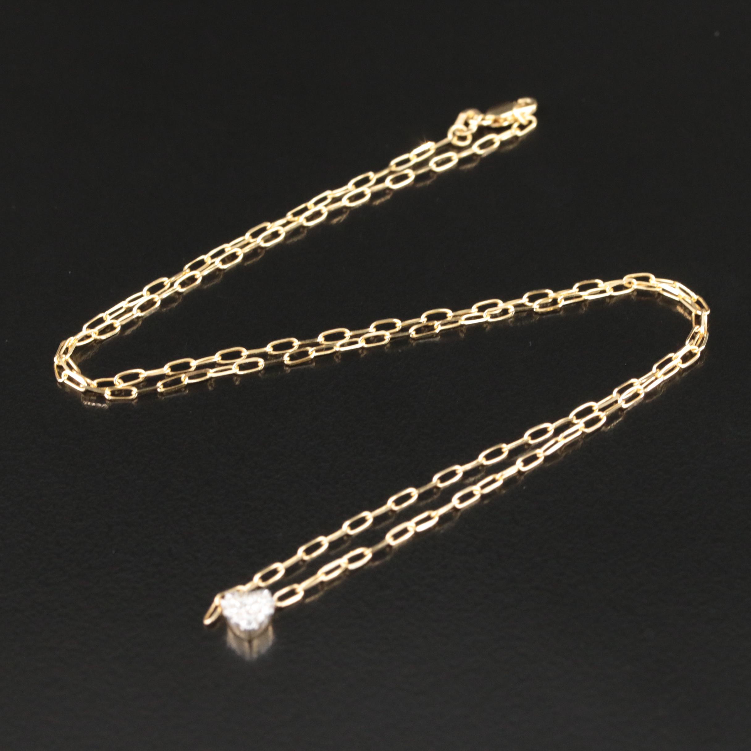 14K 0.15 CTW Diamond Heart Necklace