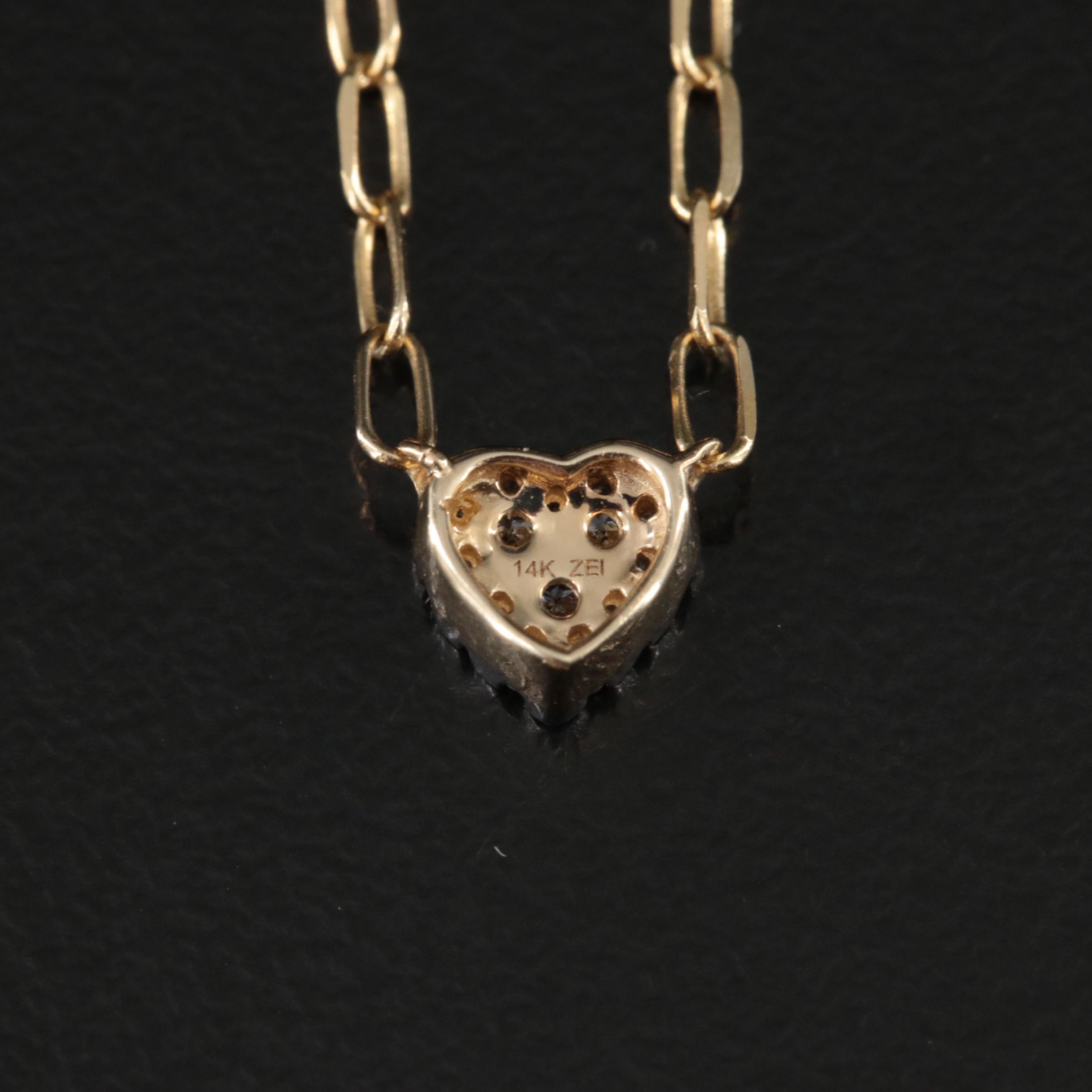 14K 0.15 CTW Diamond Heart Necklace