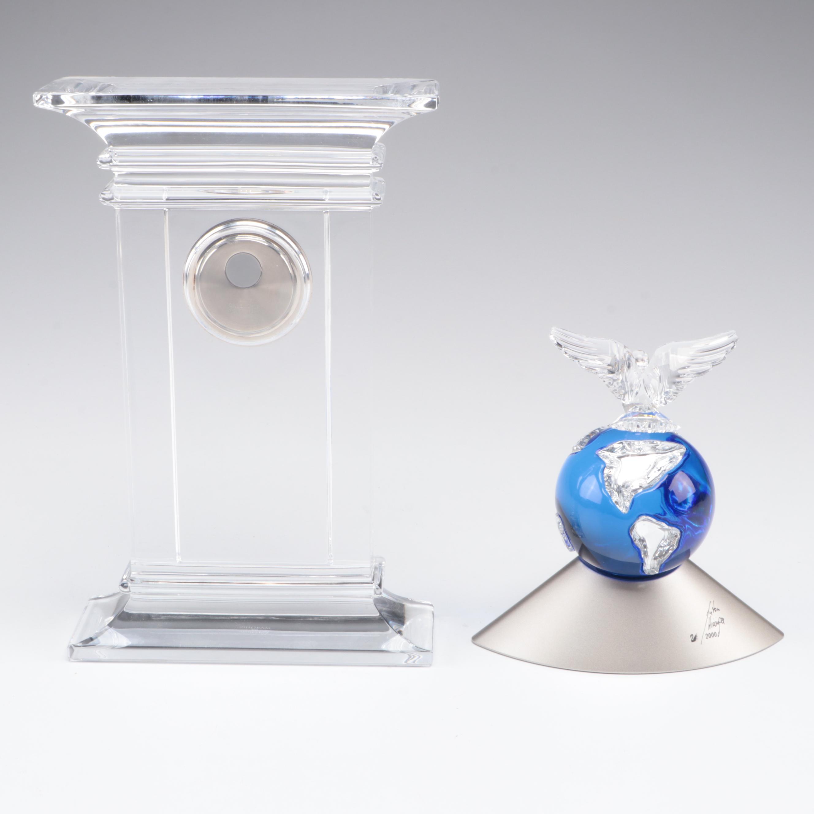 Swarovski Crystal Millennium Edition Planet with Marquis by Waterford Desk Clock