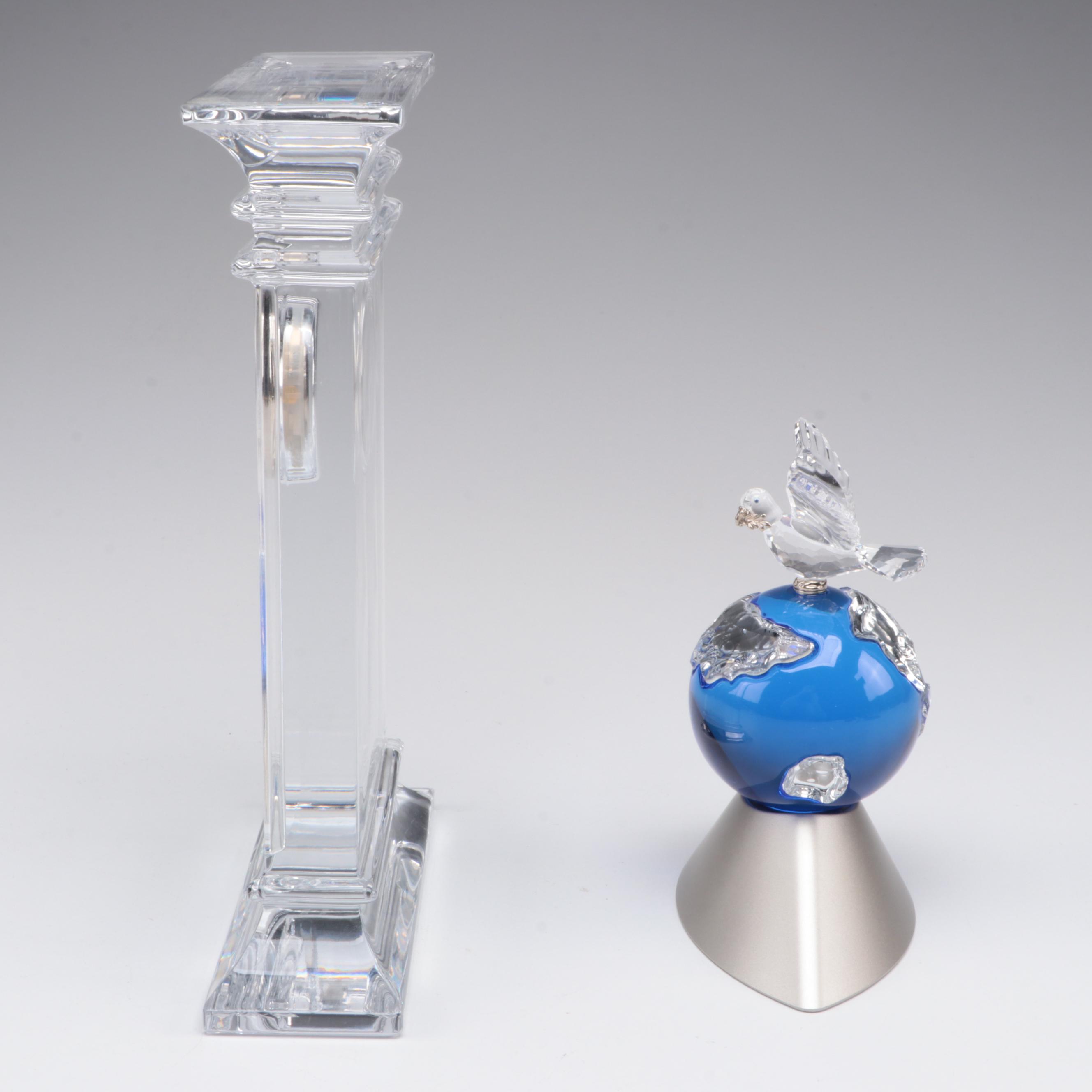Swarovski Crystal Millennium Edition Planet with Marquis by Waterford Desk Clock