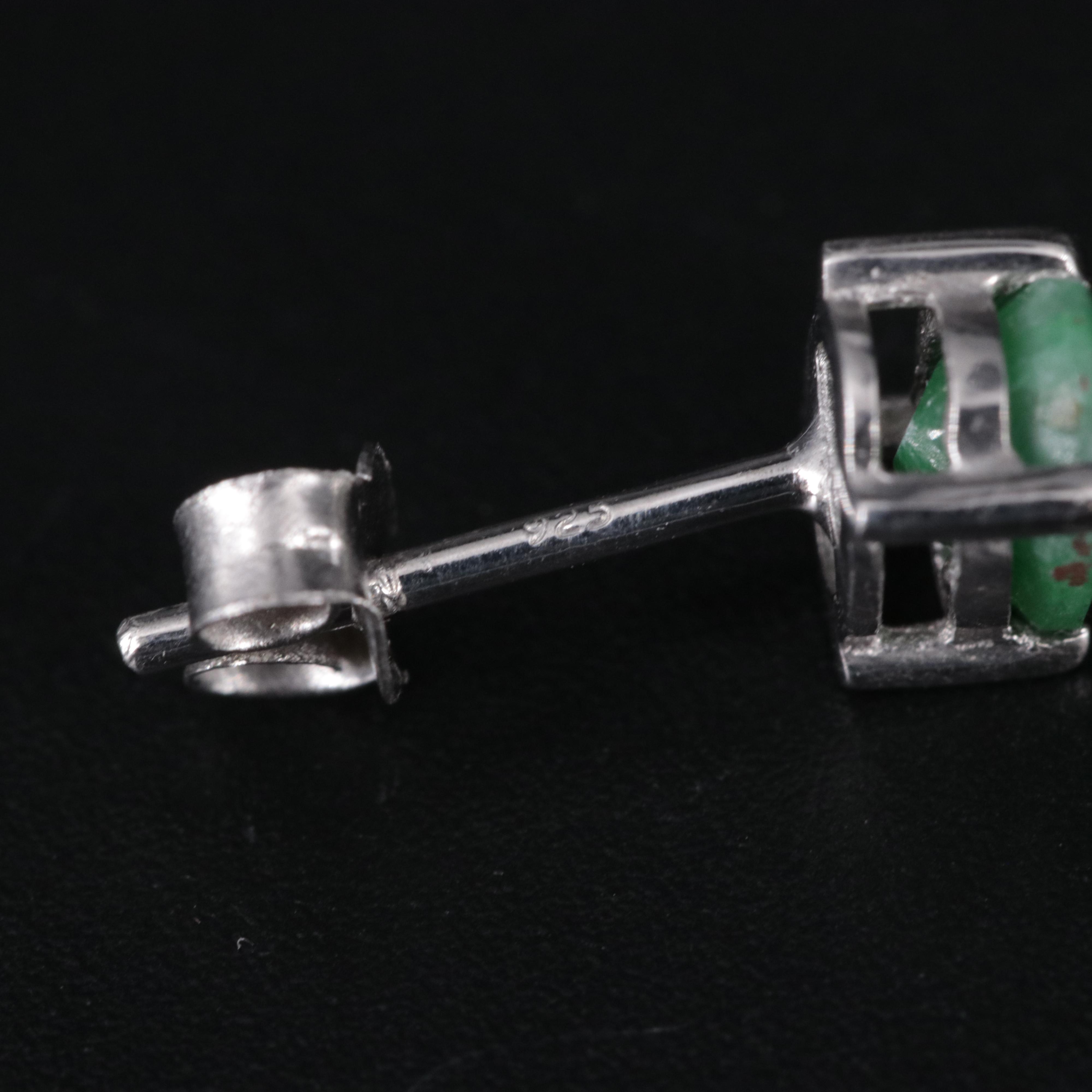 Sterling Silver Emerald Stud Earrings