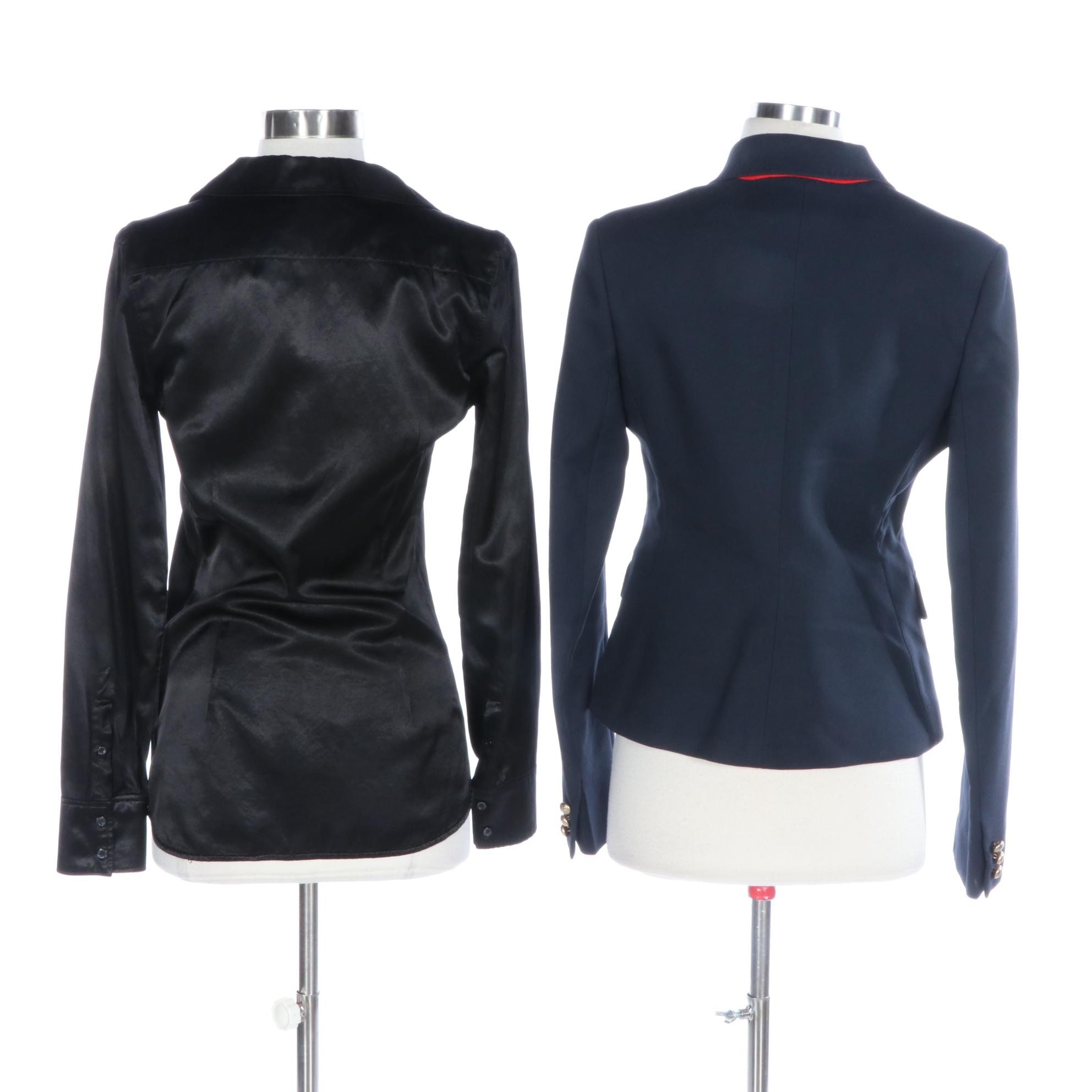 Joseph Double-Breasted Emman Blazer and Stacy Satin Blouse, New with Tags