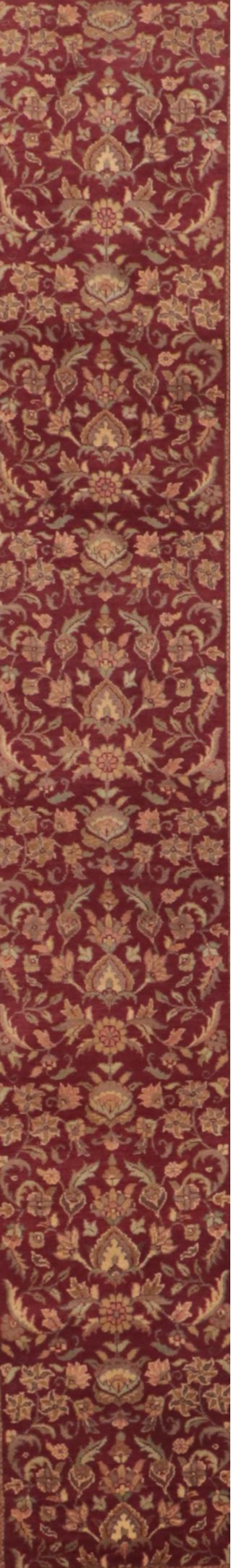 2'8 x 12'8 Hand-Knotted Indian Agra Carpet Runner