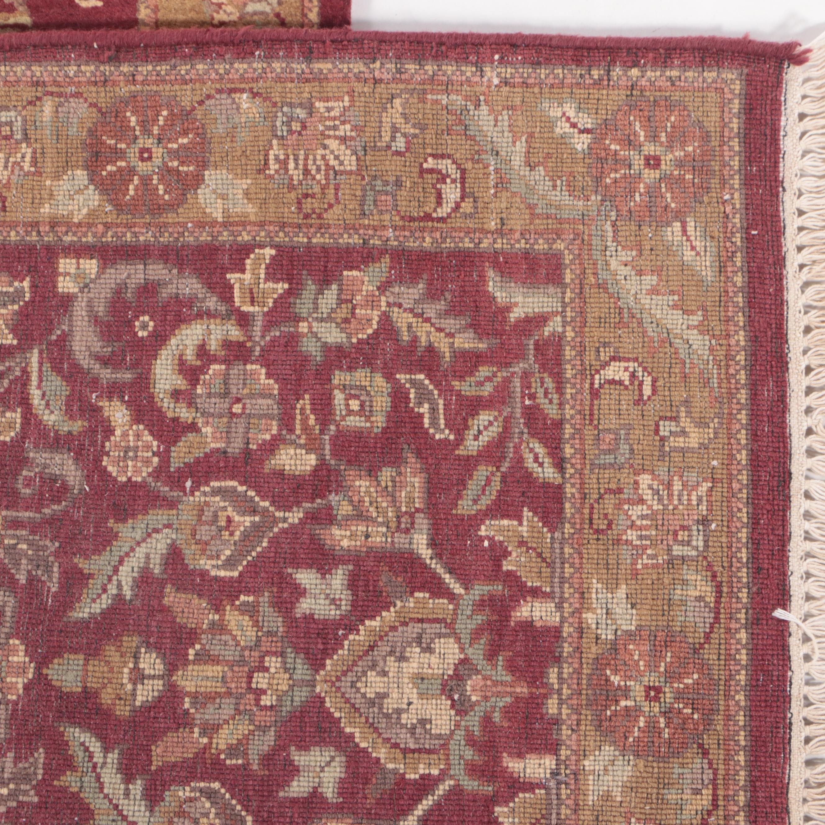2'8 x 12'8 Hand-Knotted Indian Agra Carpet Runner