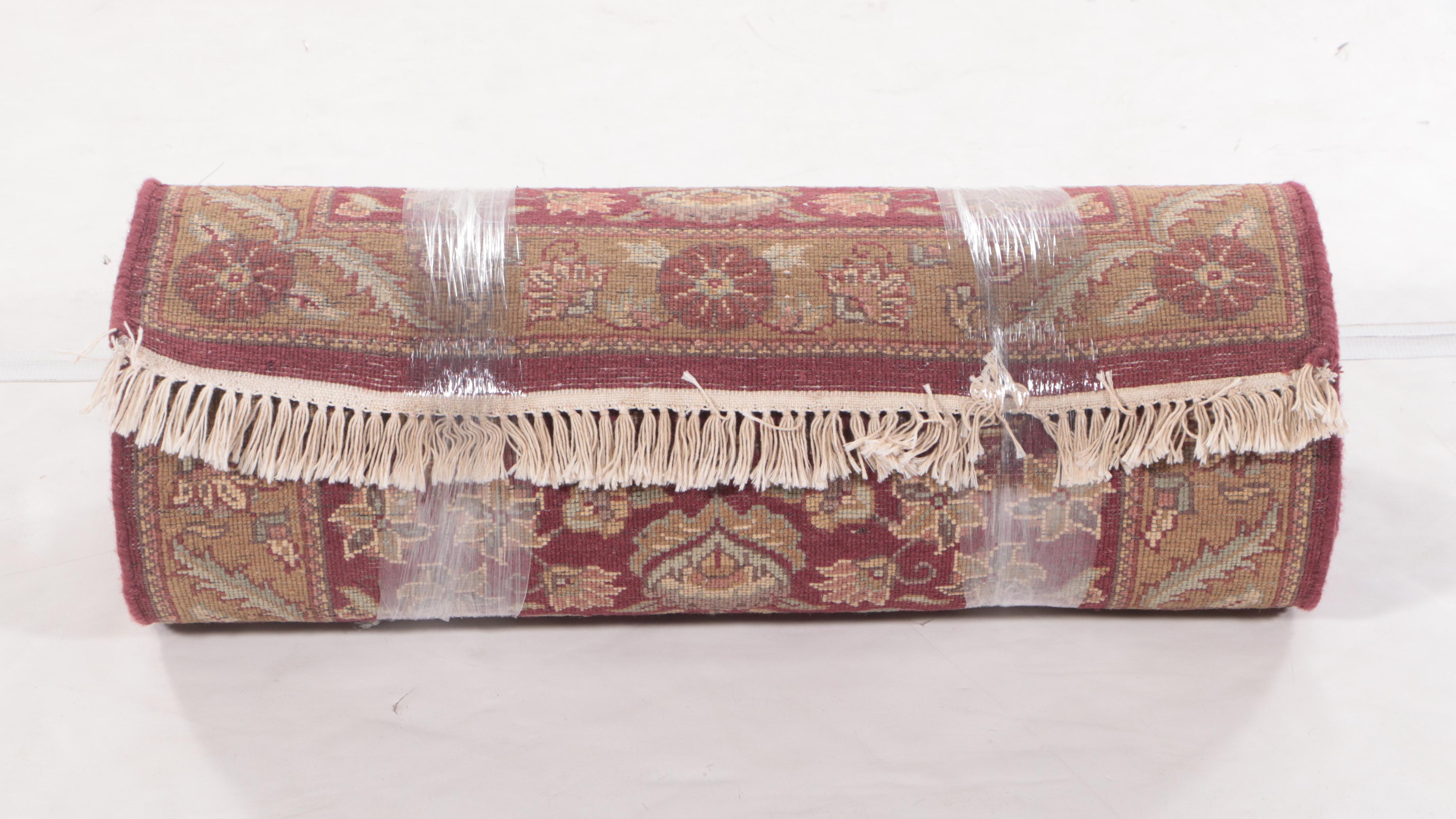 2'8 x 12'8 Hand-Knotted Indian Agra Carpet Runner