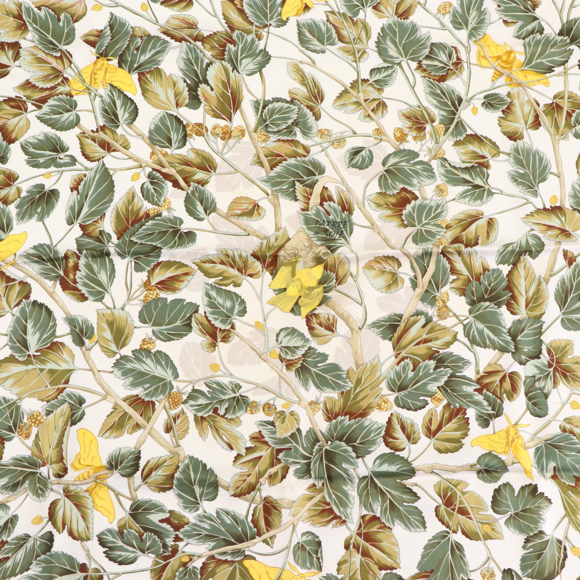 Hermes "Arbre de Soie" Silk Twill Scarf