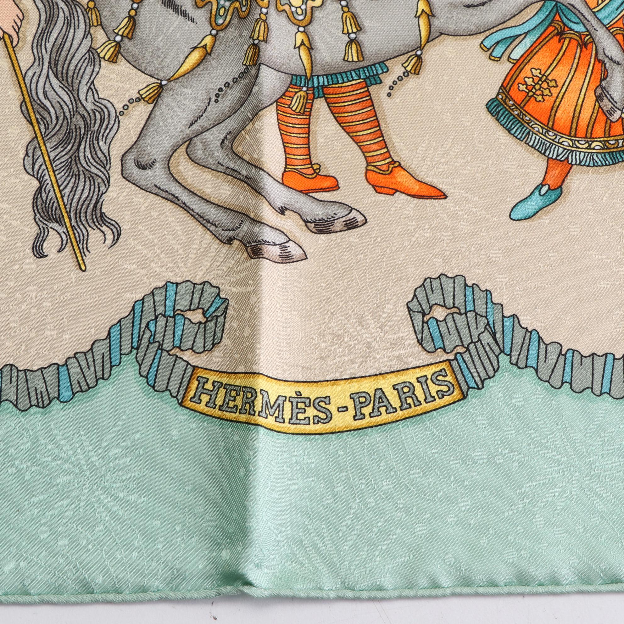 Hermès "Les Fêtes du Roi Soleil" Silk Jacquard Scarf 90