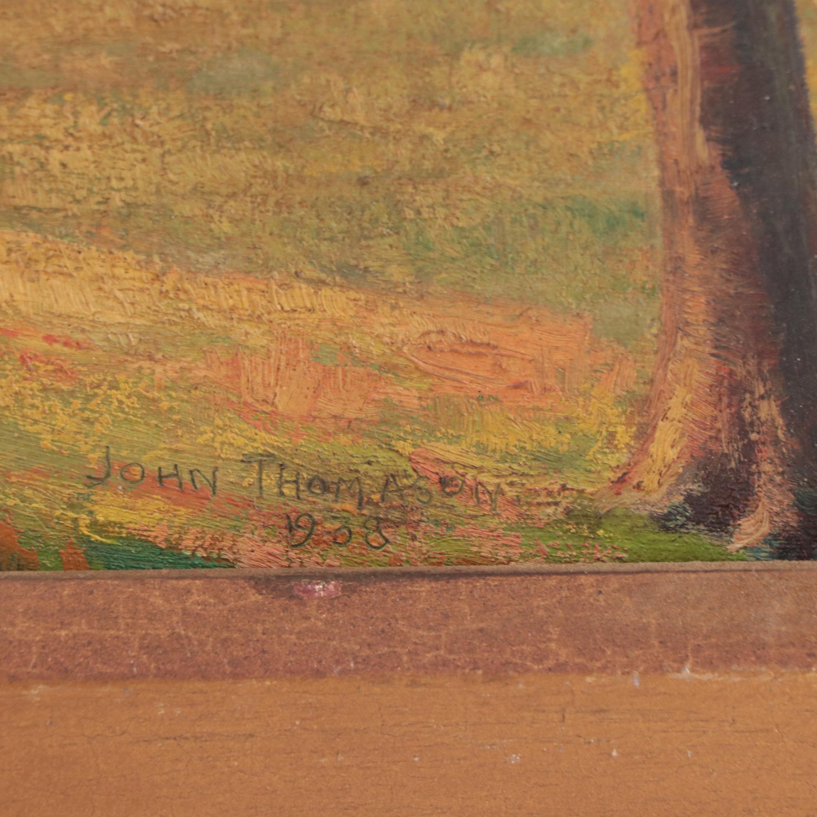 John Thomason Landscape Oil Painting, 1938