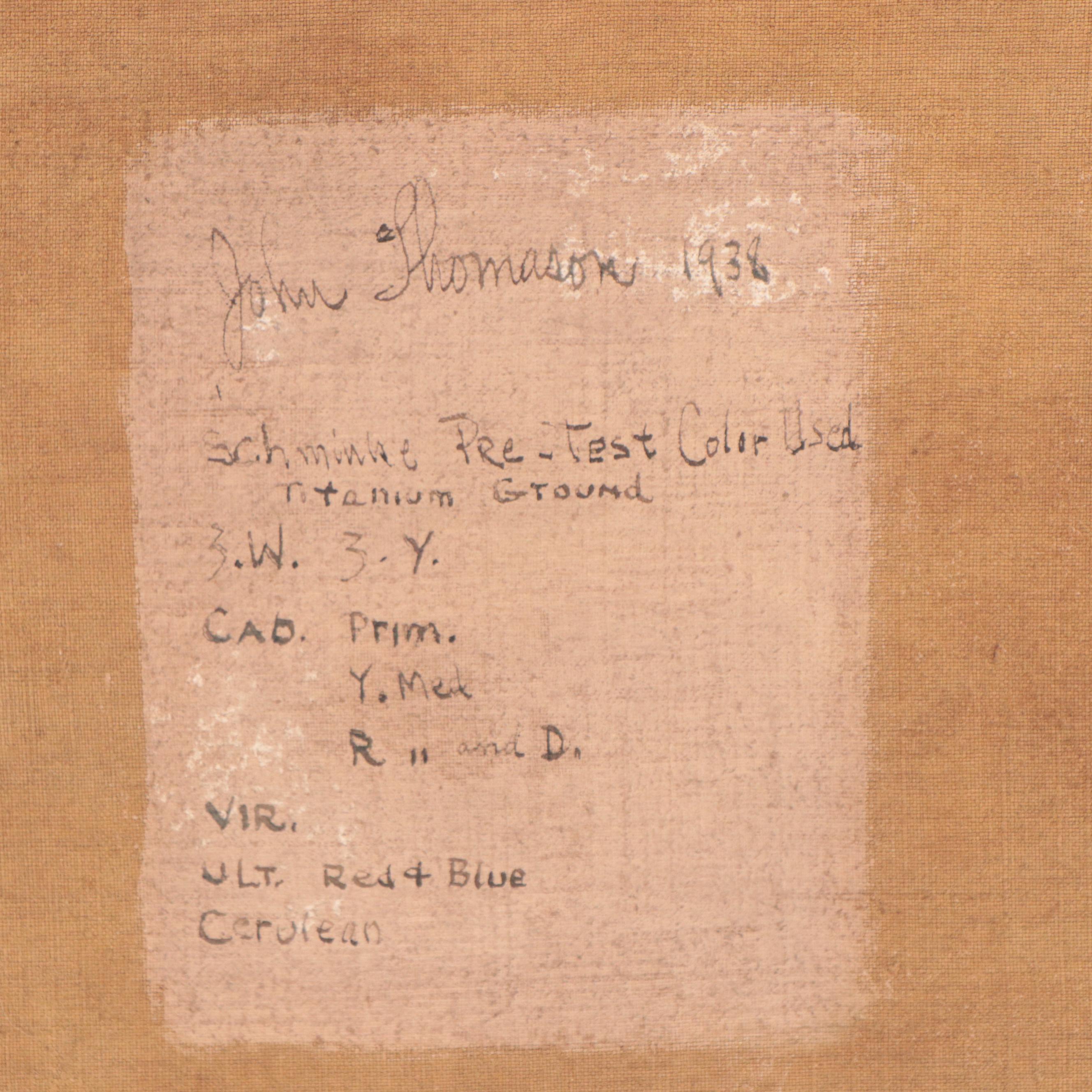 John Thomason Landscape Oil Painting, 1938