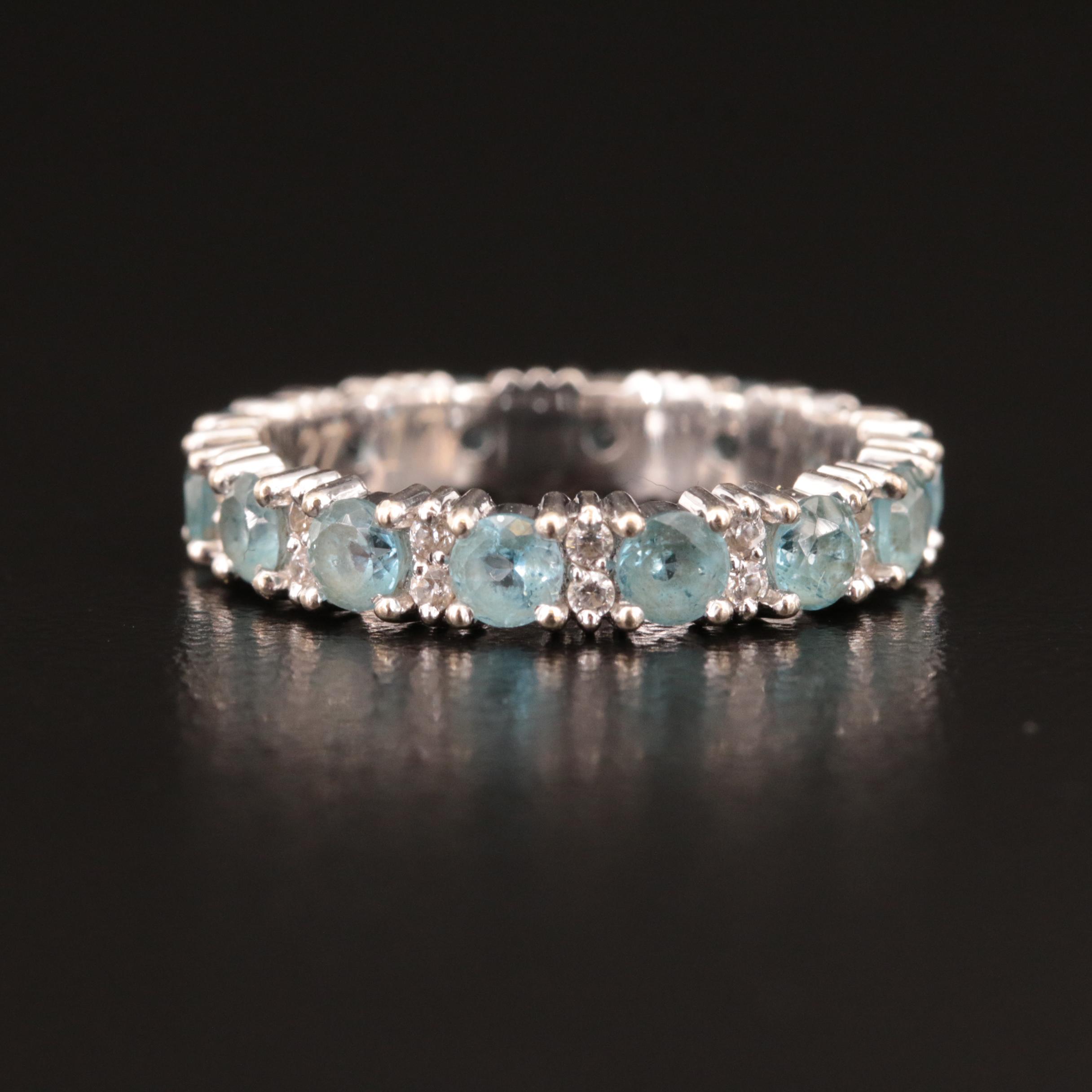 14K Topaz and Cubic Zirconia Eternity Band