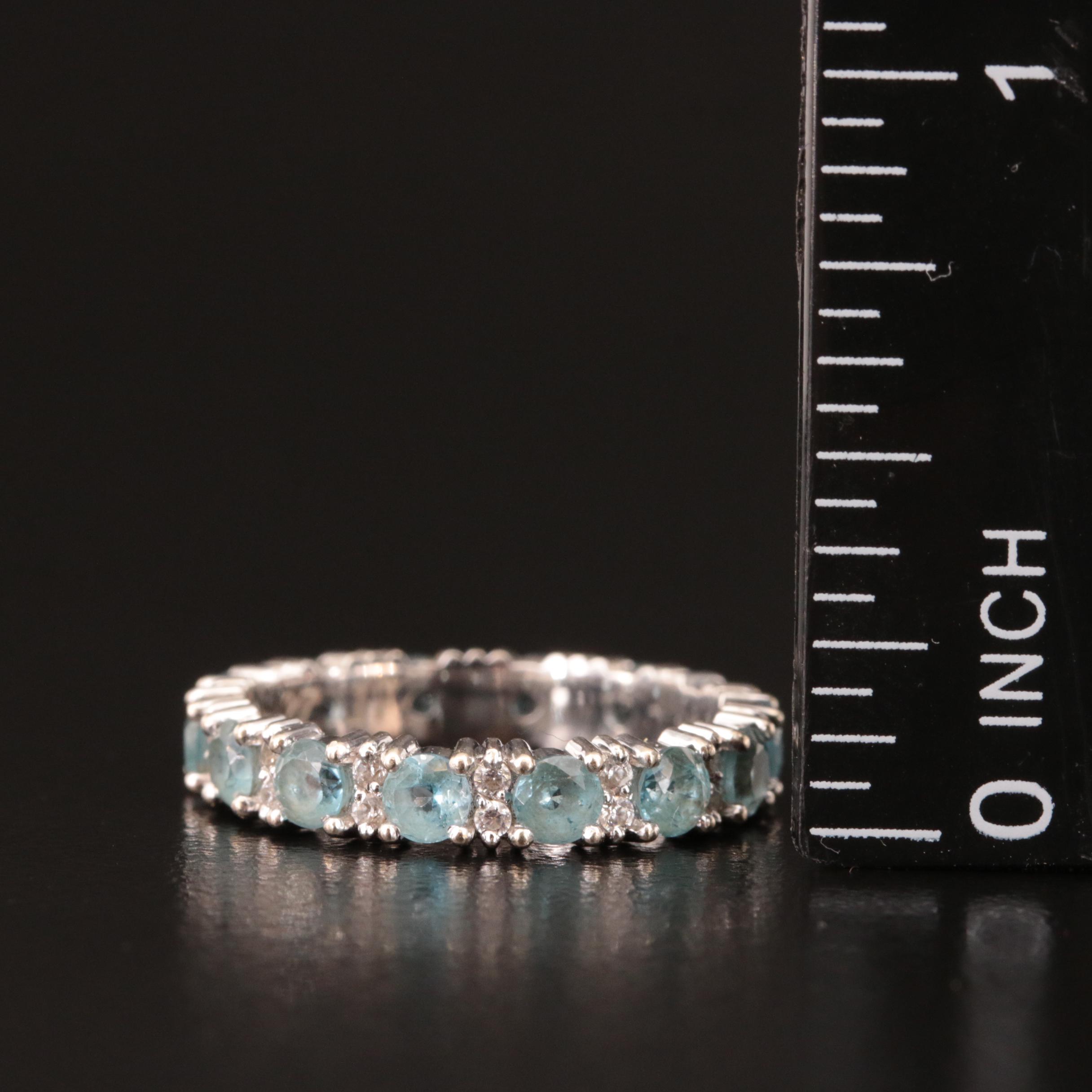 14K Topaz and Cubic Zirconia Eternity Band