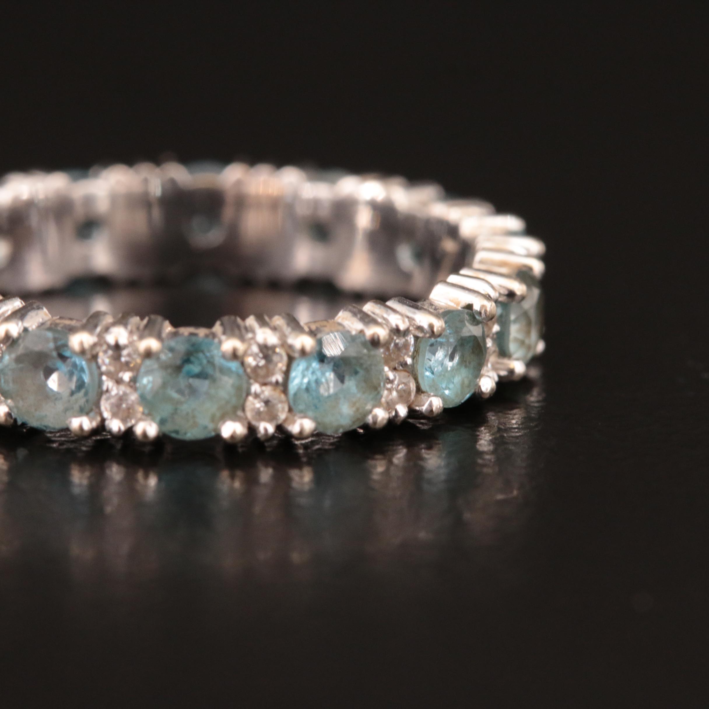 14K Topaz and Cubic Zirconia Eternity Band