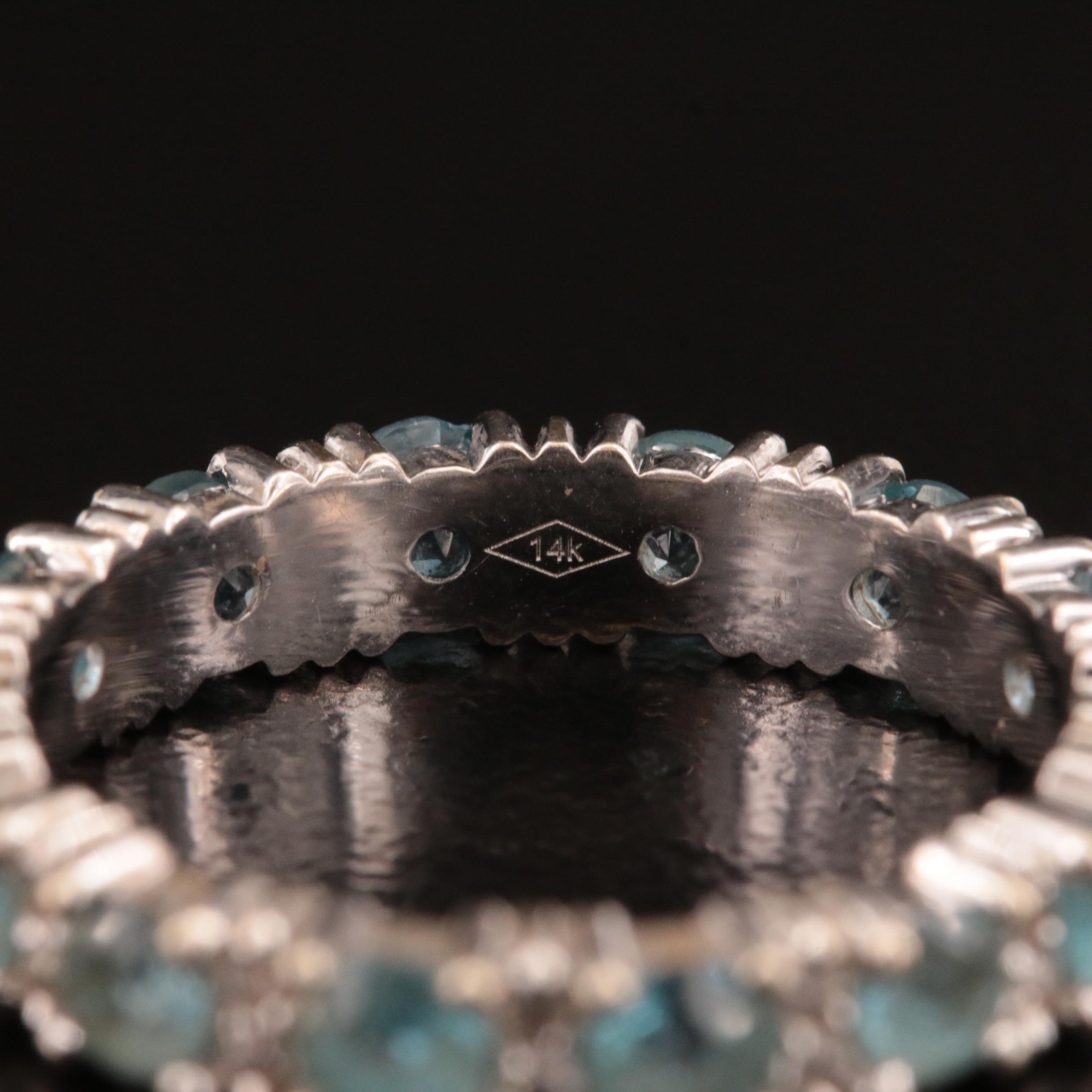 14K Topaz and Cubic Zirconia Eternity Band