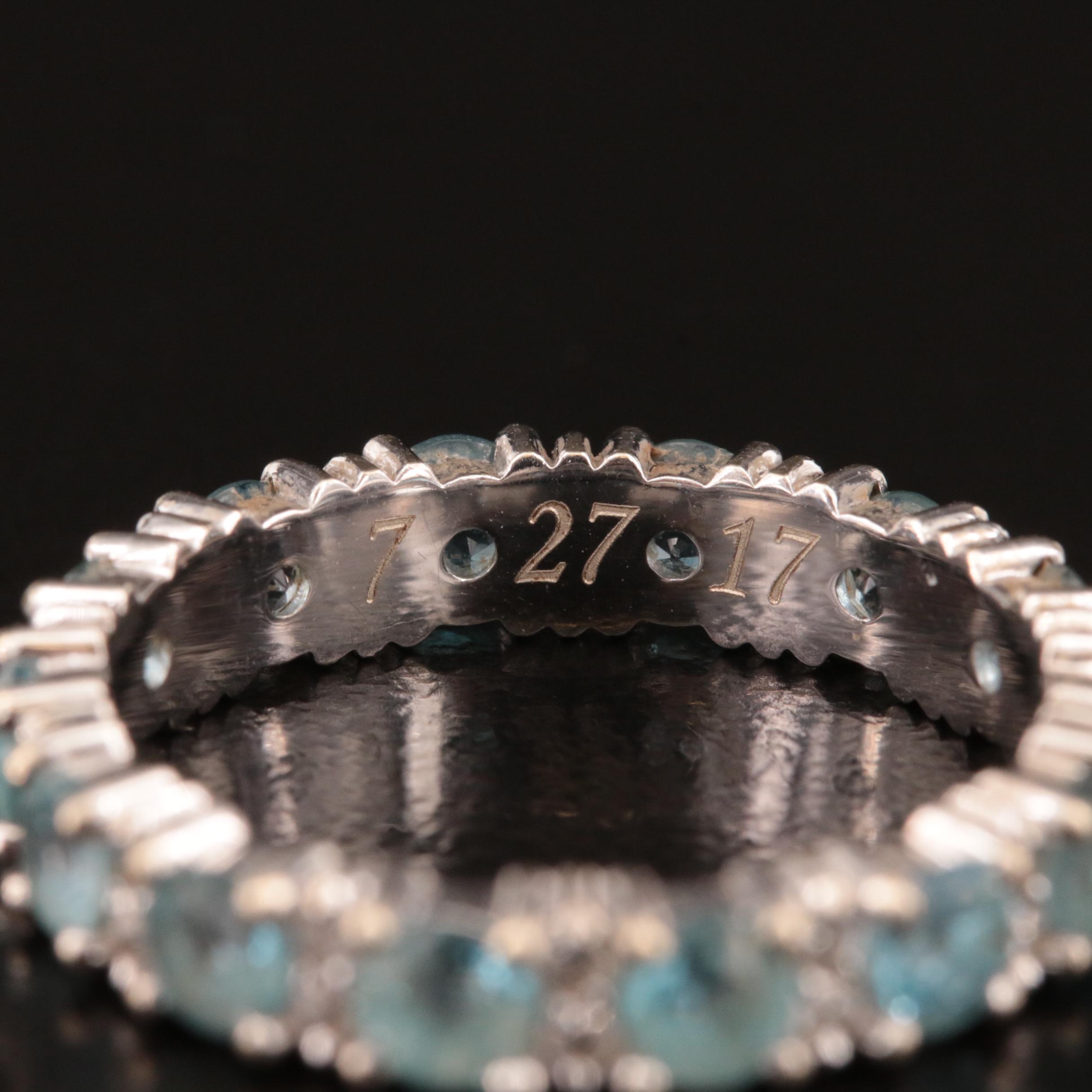 14K Topaz and Cubic Zirconia Eternity Band