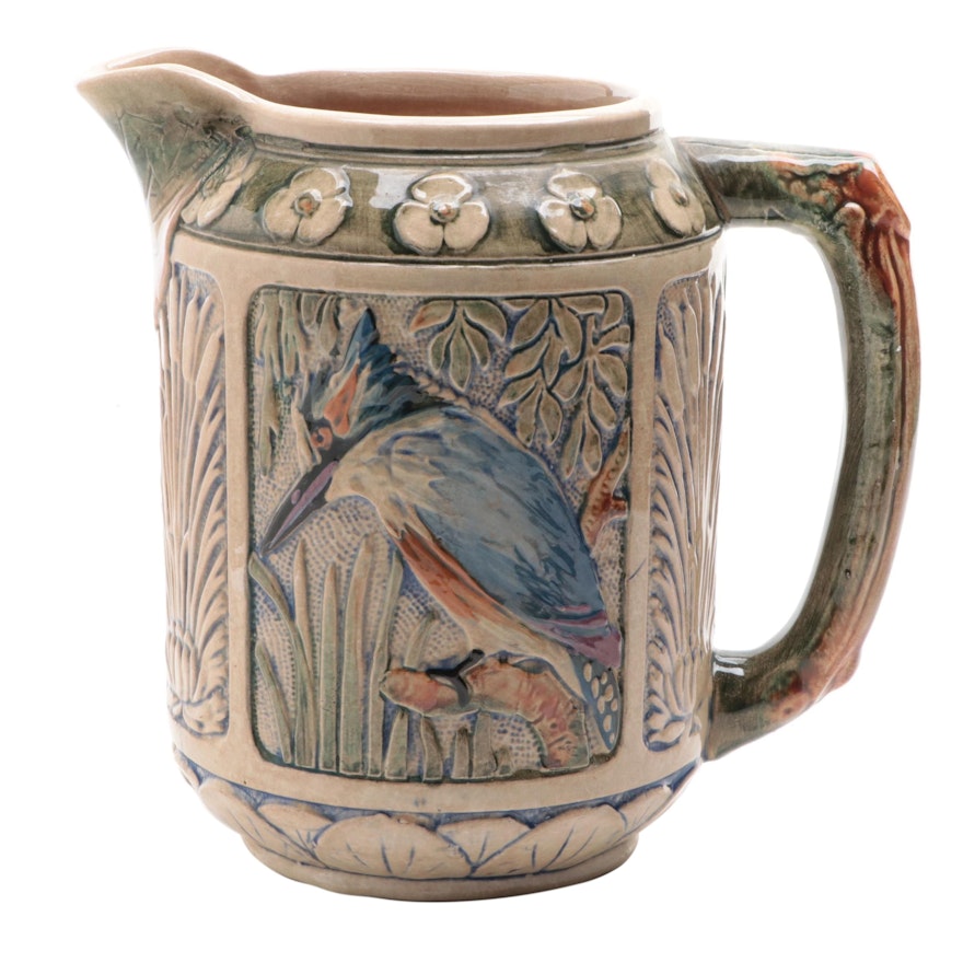 Weller Zona Kingfisher Pitcher, Early 20th Century