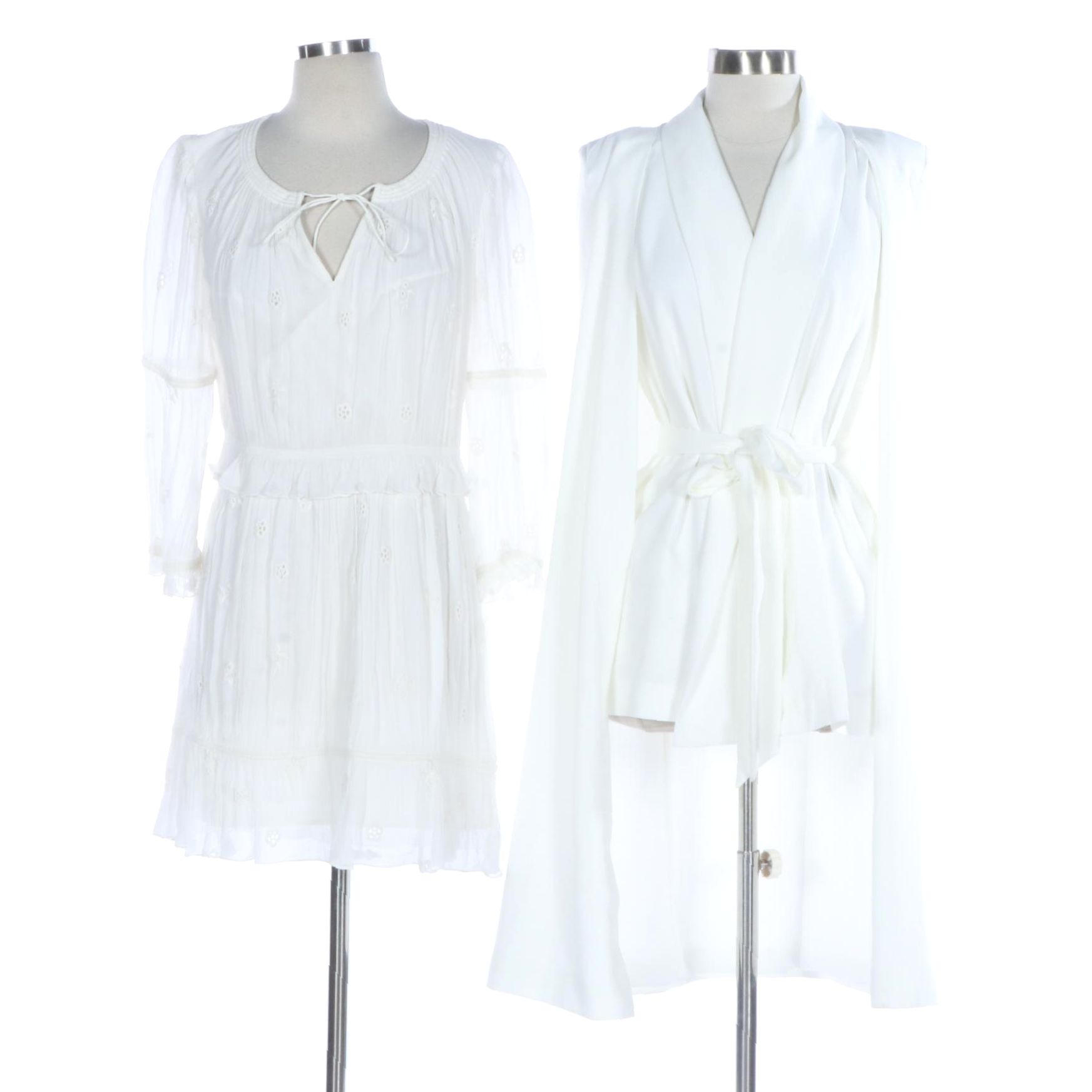 C/MEO Collective Limitless Cape and DVF Diane von Furstenberg Eyelet Dress