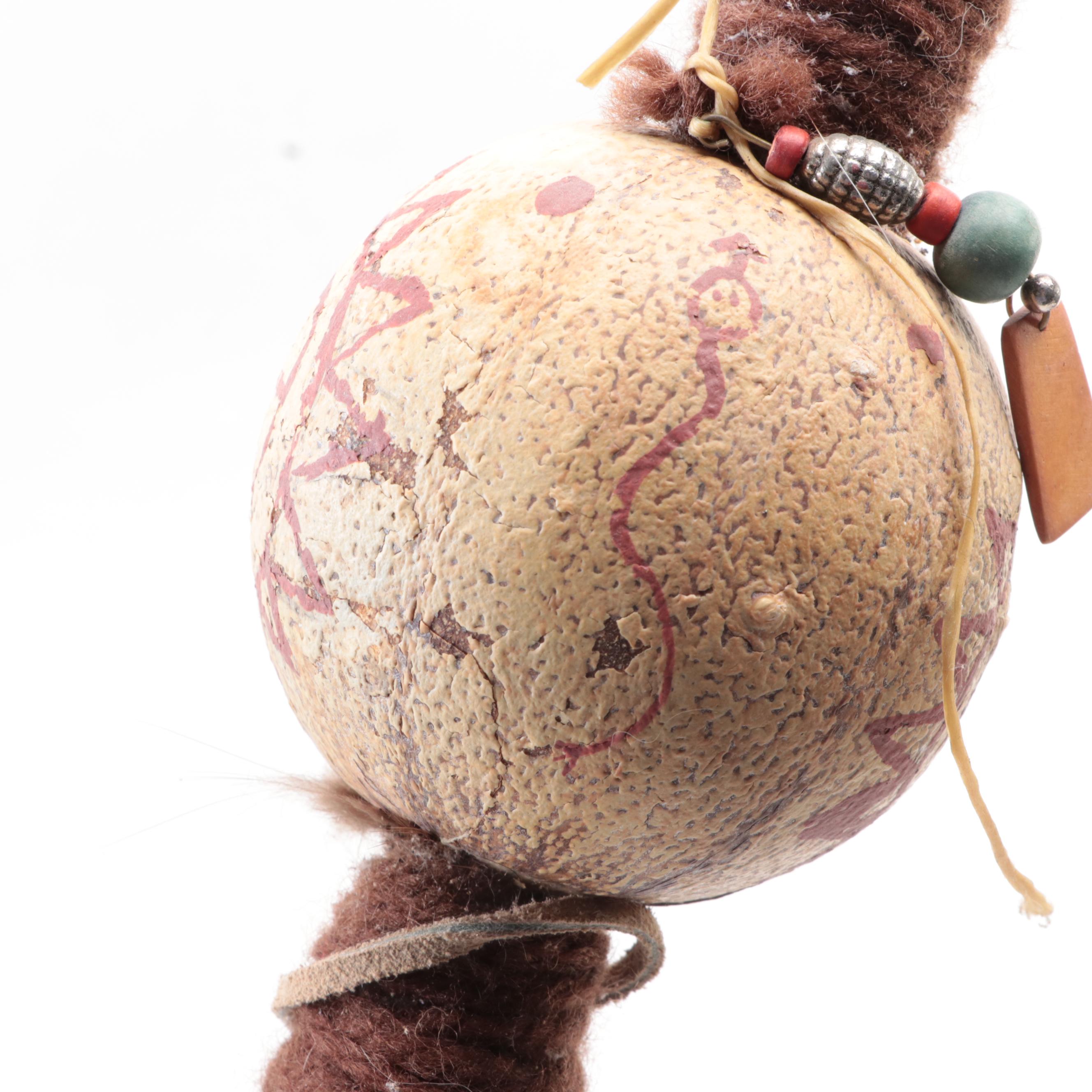 Native American Style Ceremonial Staffs and War Club