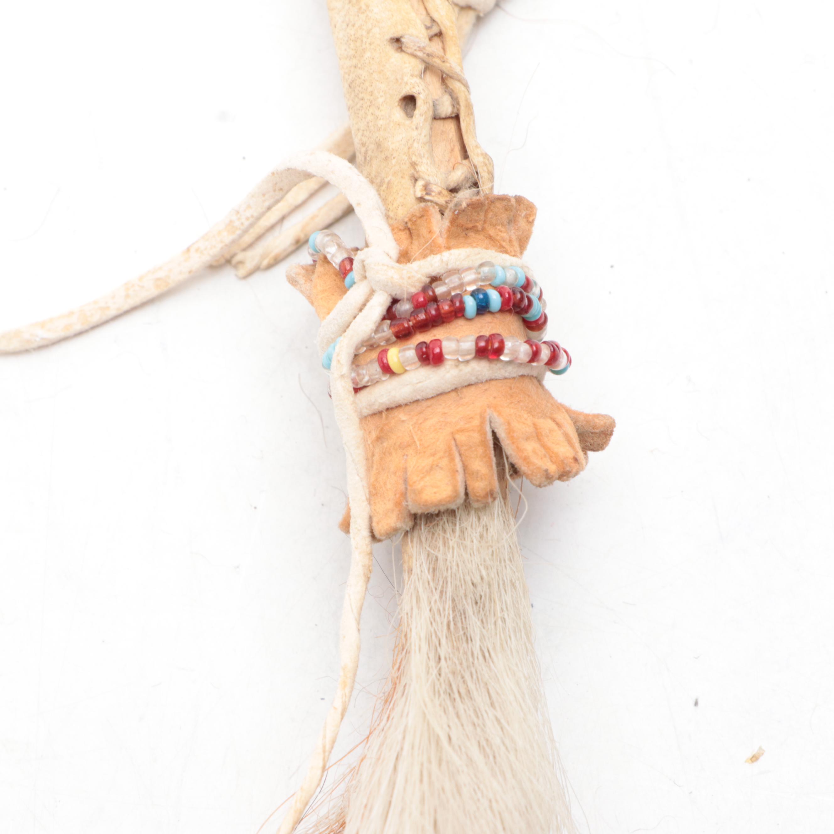 Native American Style Ceremonial Staffs and War Club